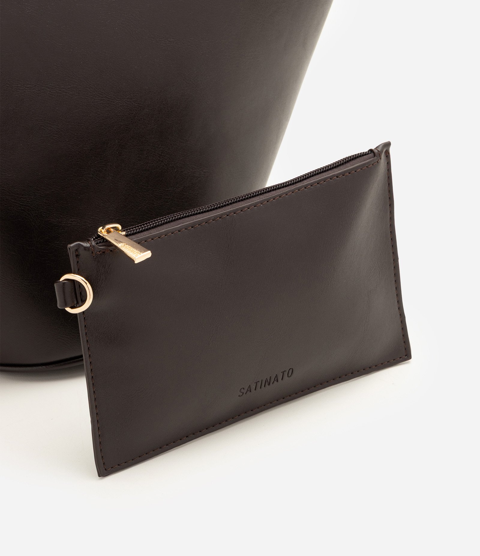 Bolsa Shopper Grande em PU Estruturado Marrom 8