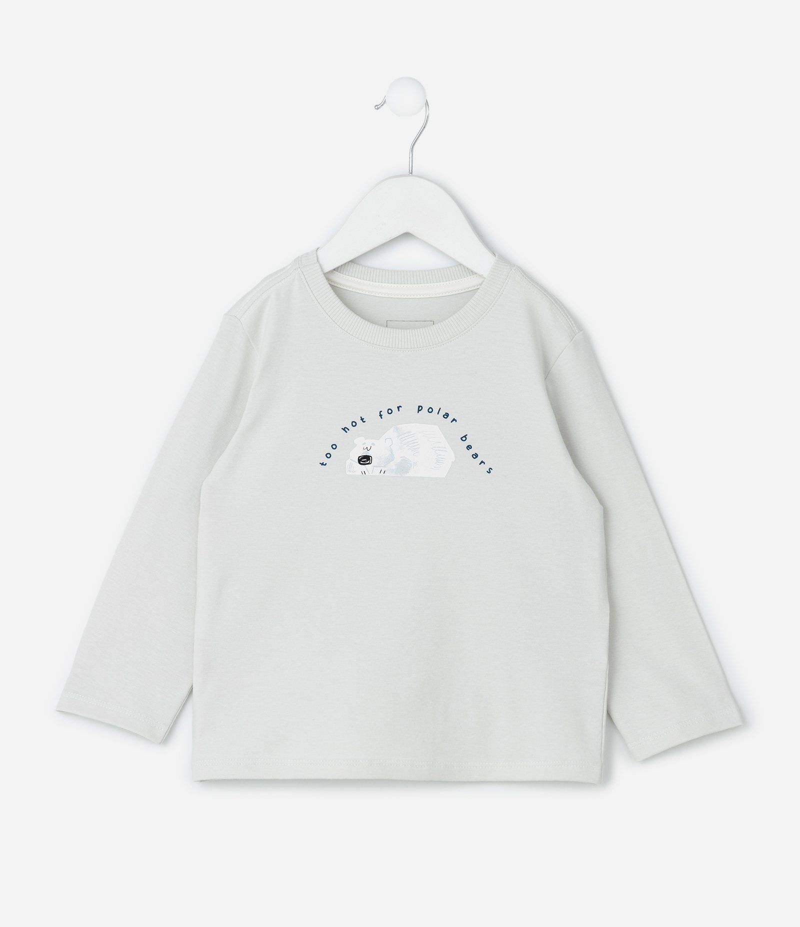 Camiseta Infantil com Estampa Urso – Tam 1 a 5/6 Anos Cinza Claro 1
