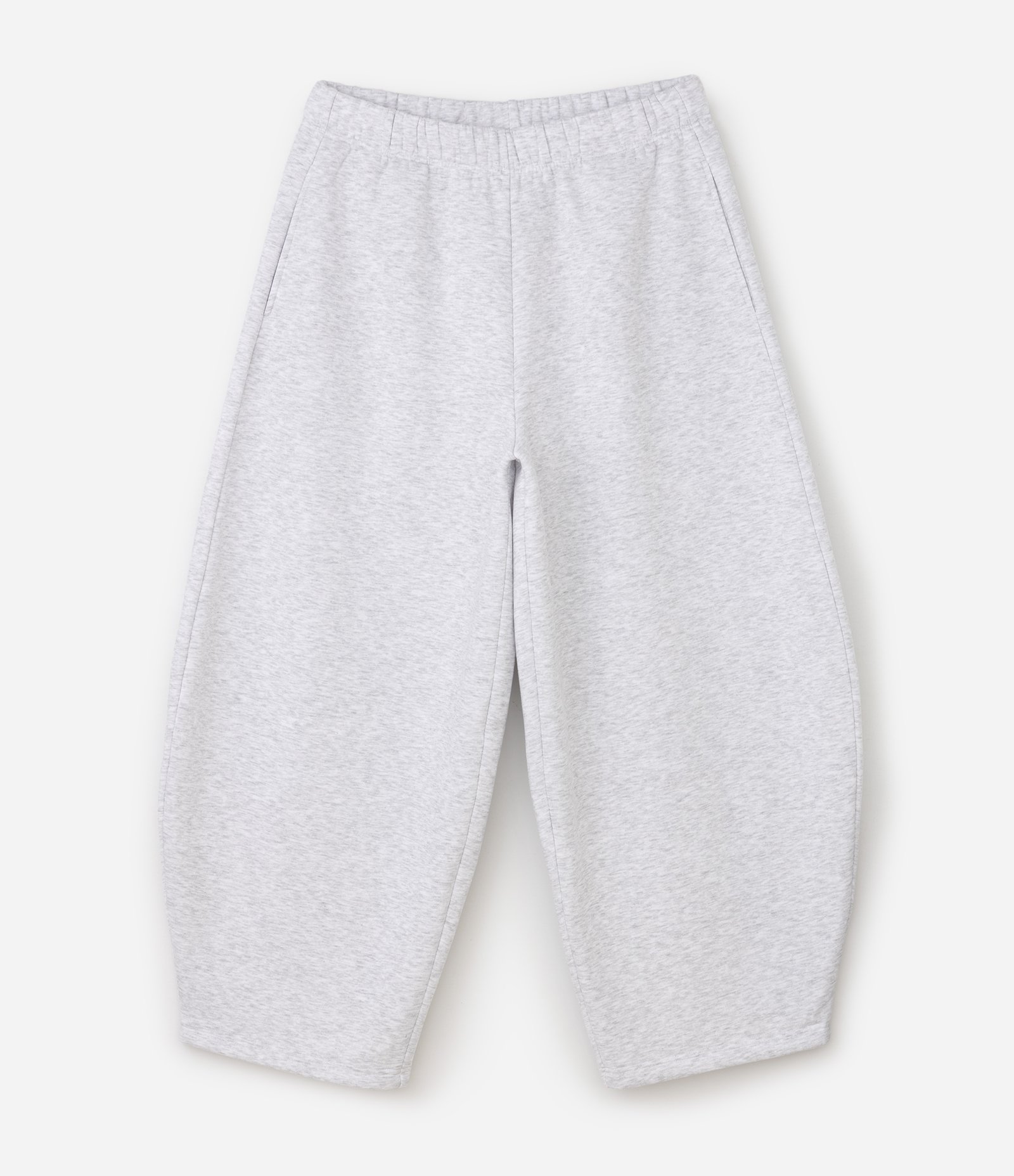 Calça Barrel Esportiva em Moletom Curve e Plus Size Cinza Claro 6