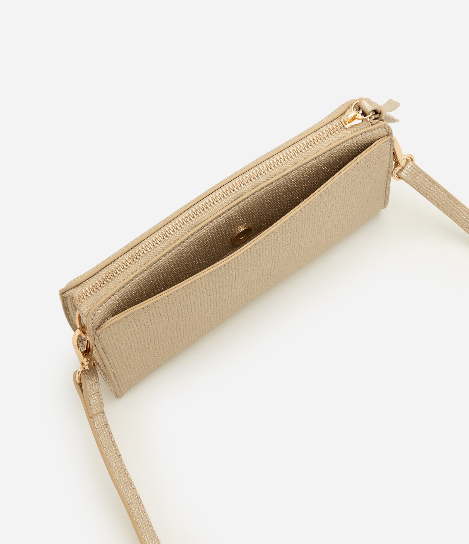 Bolsa Transversal Pequena com Alça Ajustável Dourado 5