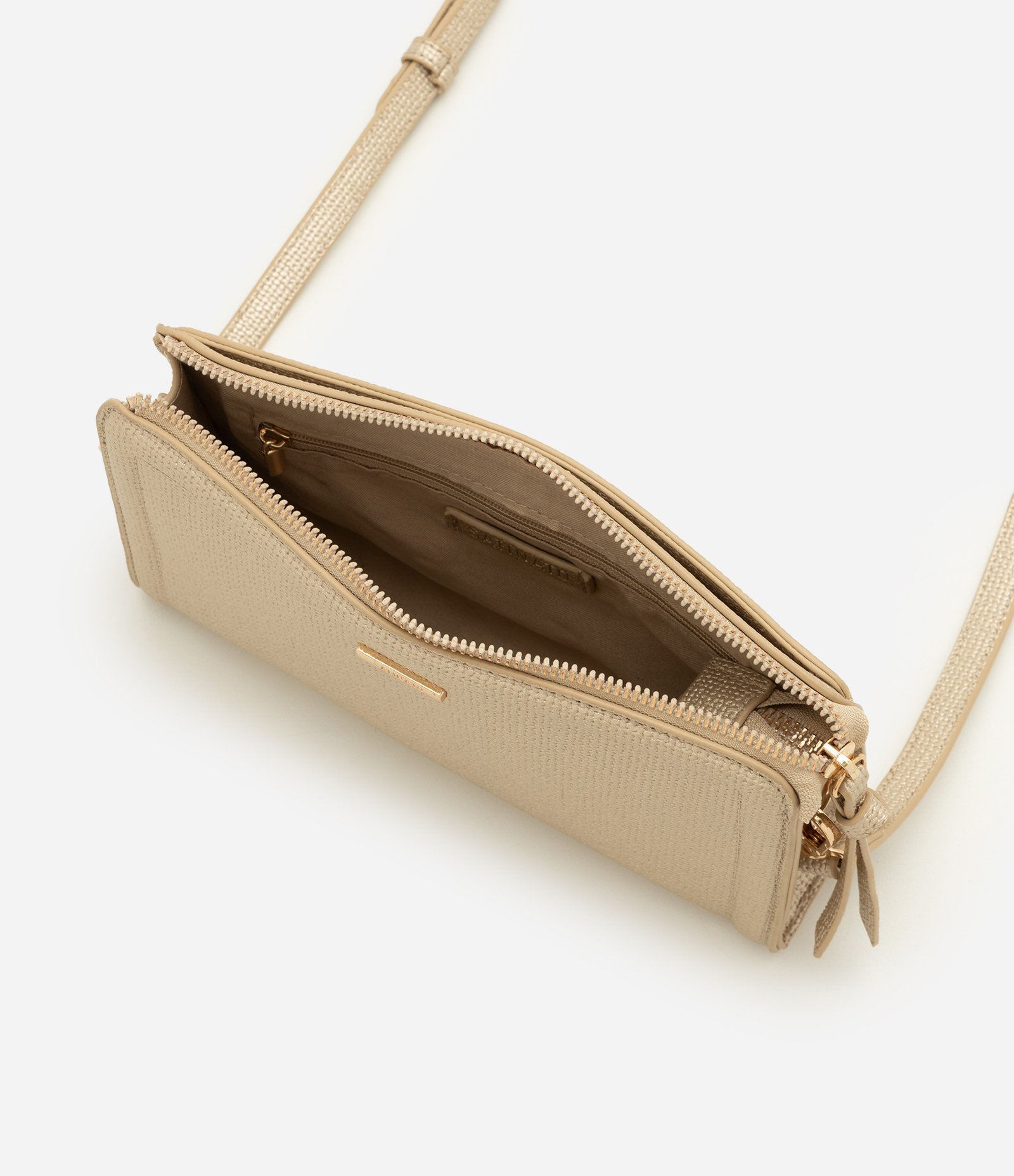 Bolsa Transversal Pequena com Alça Ajustável Dourado 6