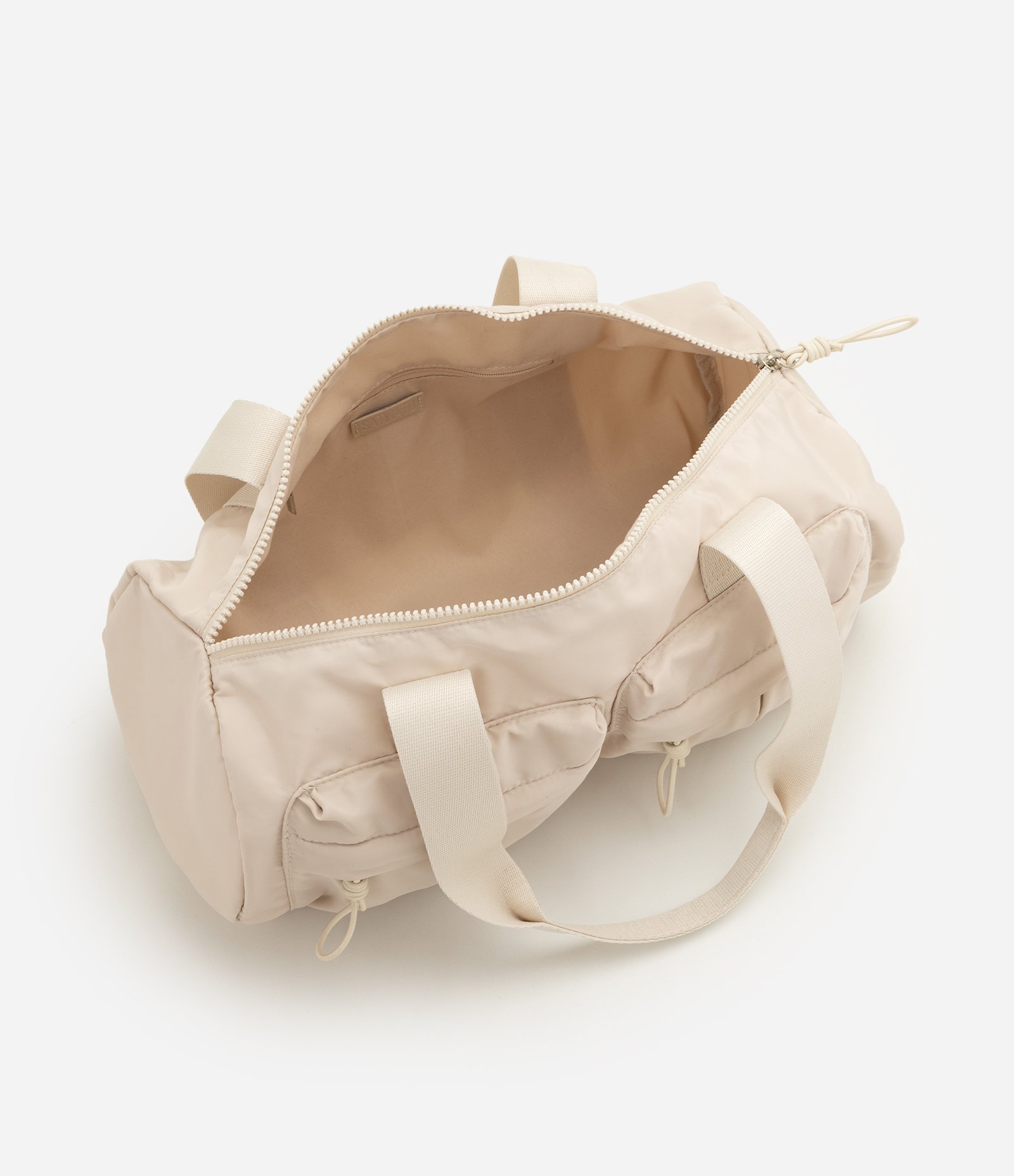 Bolsa Bowling Média com Bolsos Funcionais Bege 12