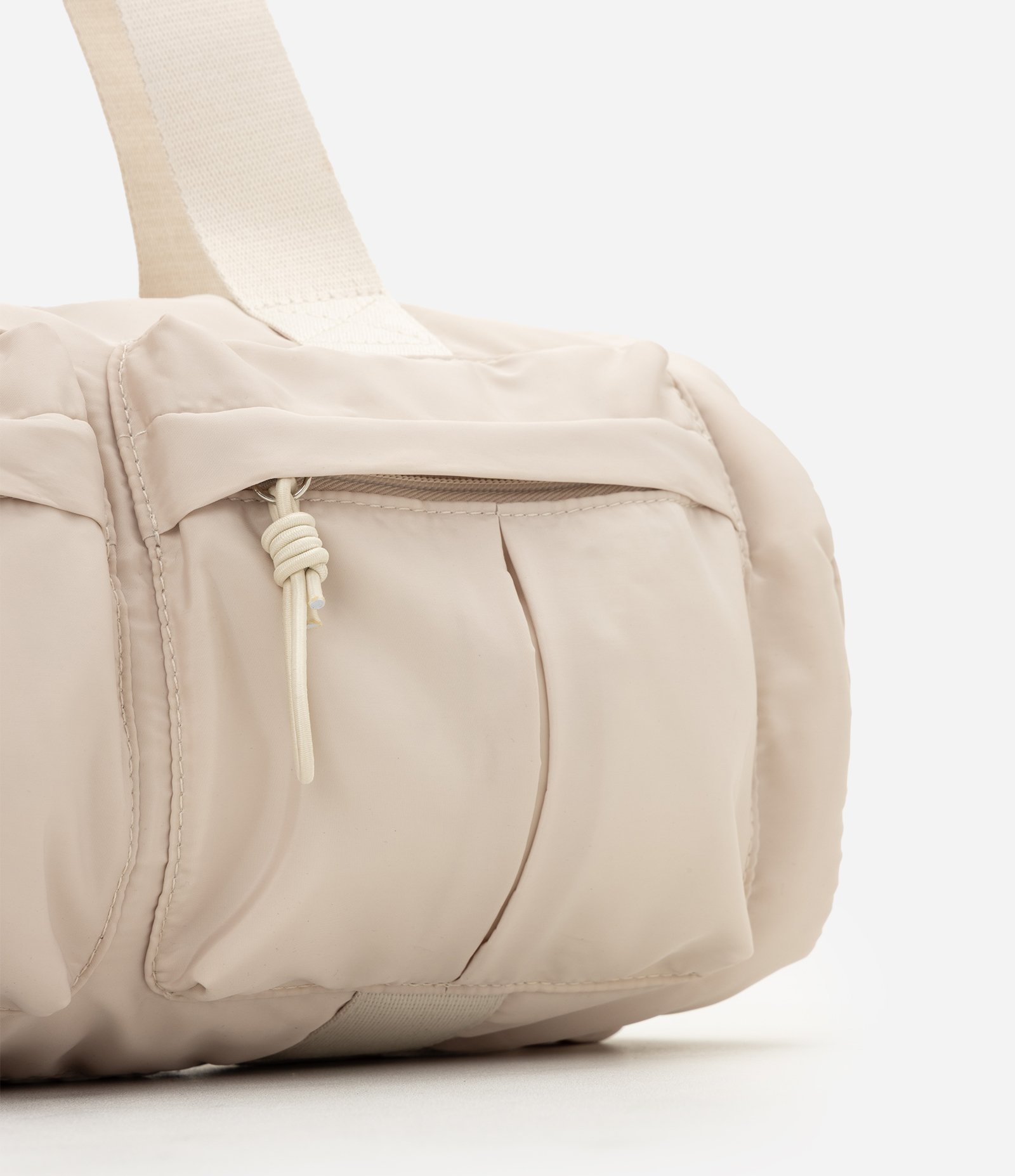 Bolsa Bowling Média com Bolsos Funcionais Bege 4