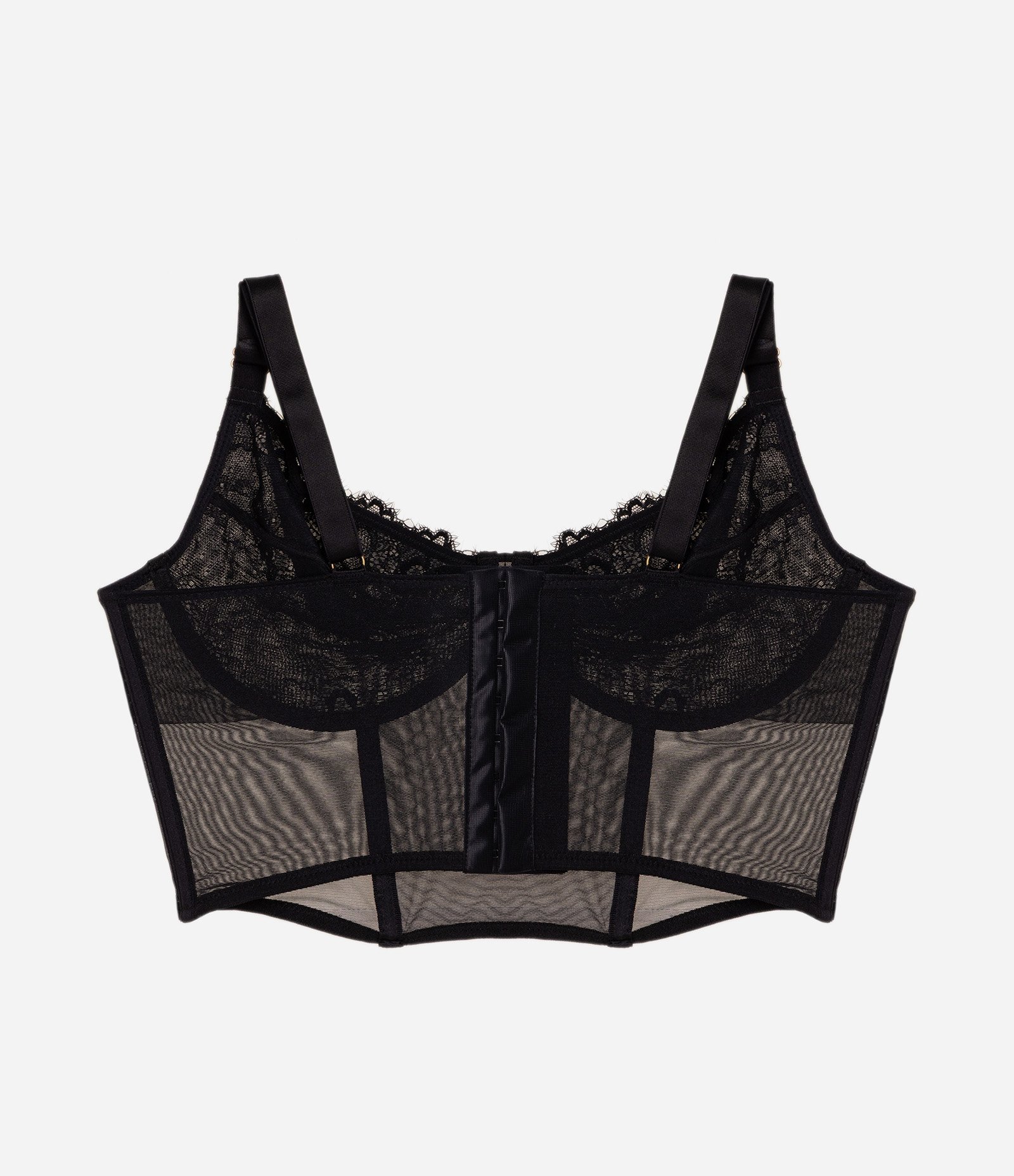 Sutiã Corset em Tule com Renda Curve & Plus Size Preto 2