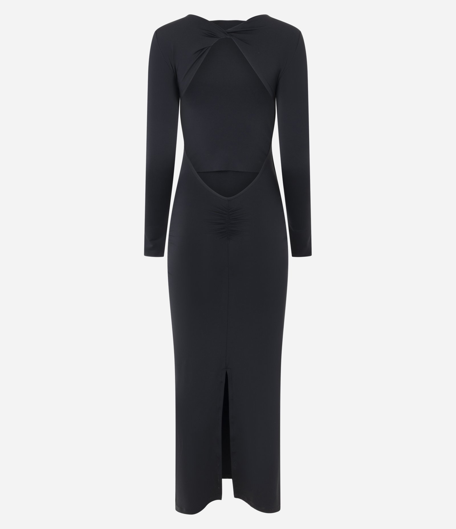 Vestido New Midi com Decote Torcido nas Costas Preto 6