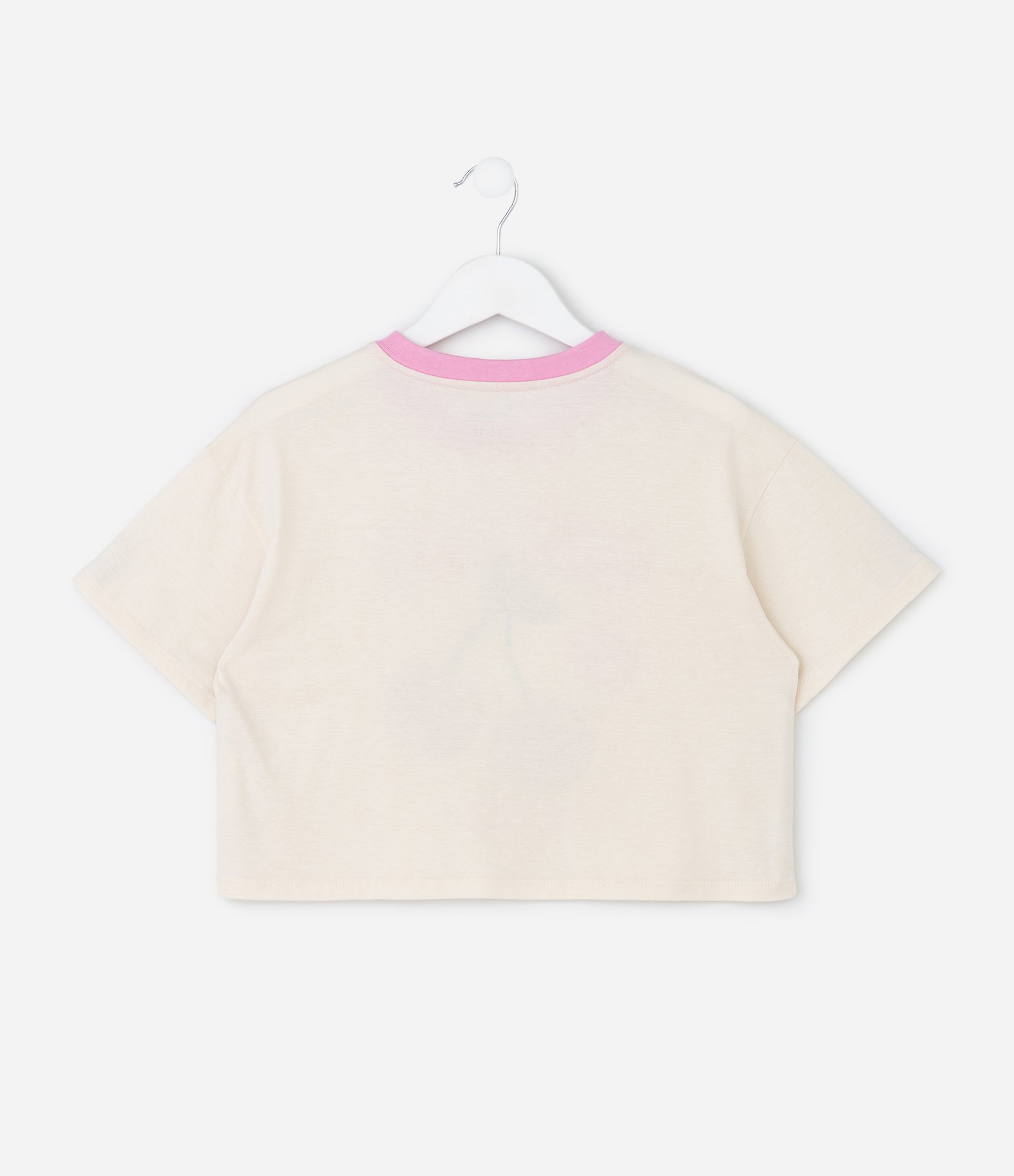 Pijama Infantil Blusa com Estampa Cereja e Short Listrado – Tam 7 a 16 Anos Bege/Rosa 3