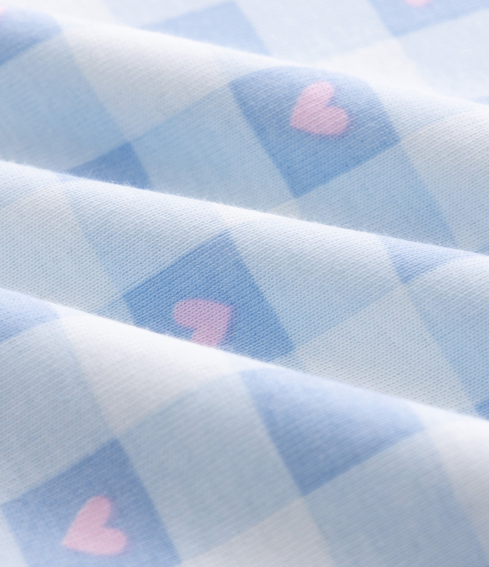 Camisola Infantil com Estampa Xadrez Vichy Corações e Laço – Tam 5 a 14 Anos Azul/Branco 4