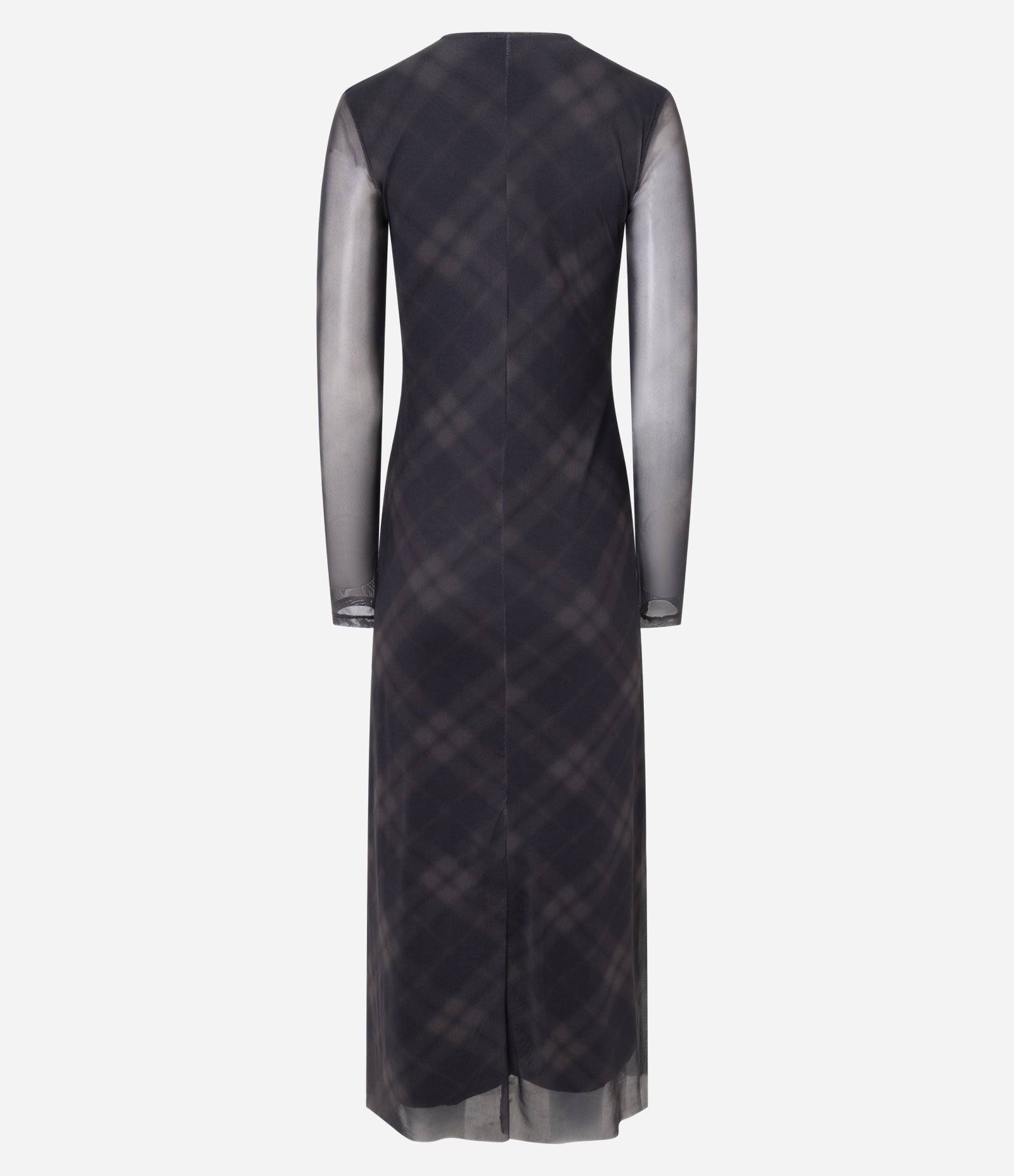 Vestido Midi em Tule Xadrez com Decote V Preto 6