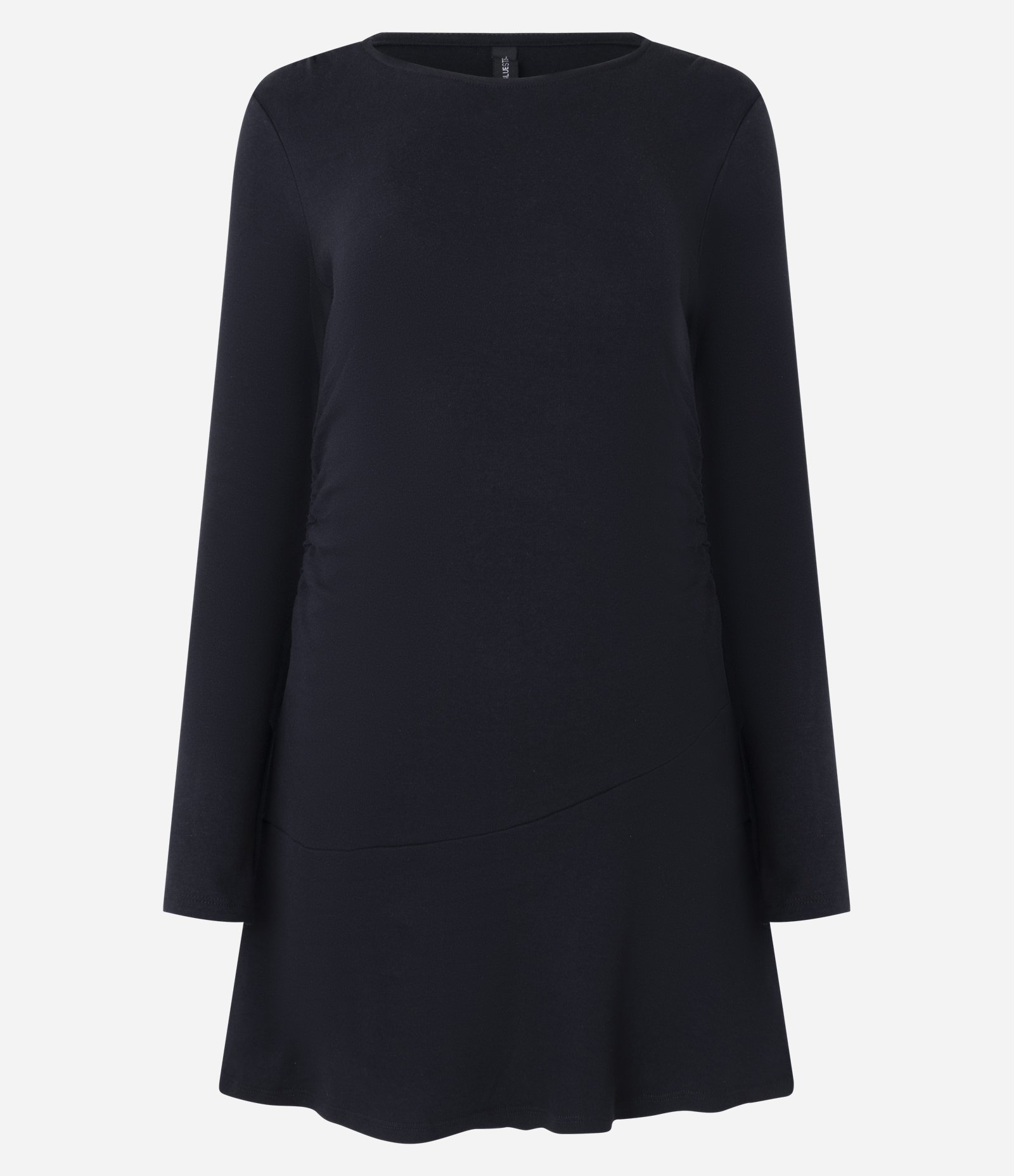 Vestido Curto em Algodão com Drapeado Lateral Preto 5