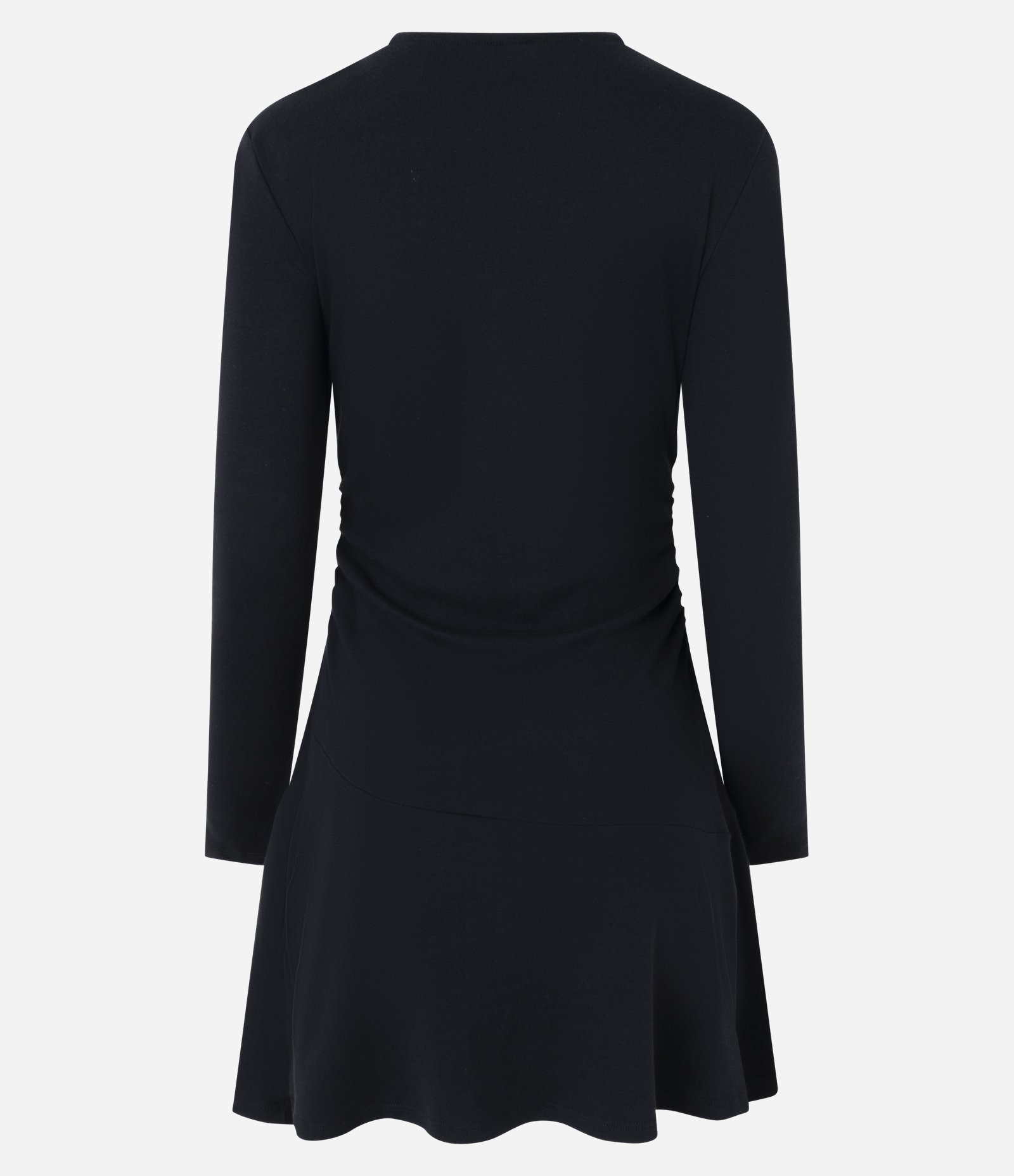 Vestido Curto em Algodão com Drapeado Lateral Preto 6