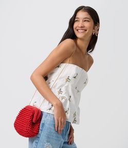 Bolsa Clutch Pequena com Aplicação de Esferas