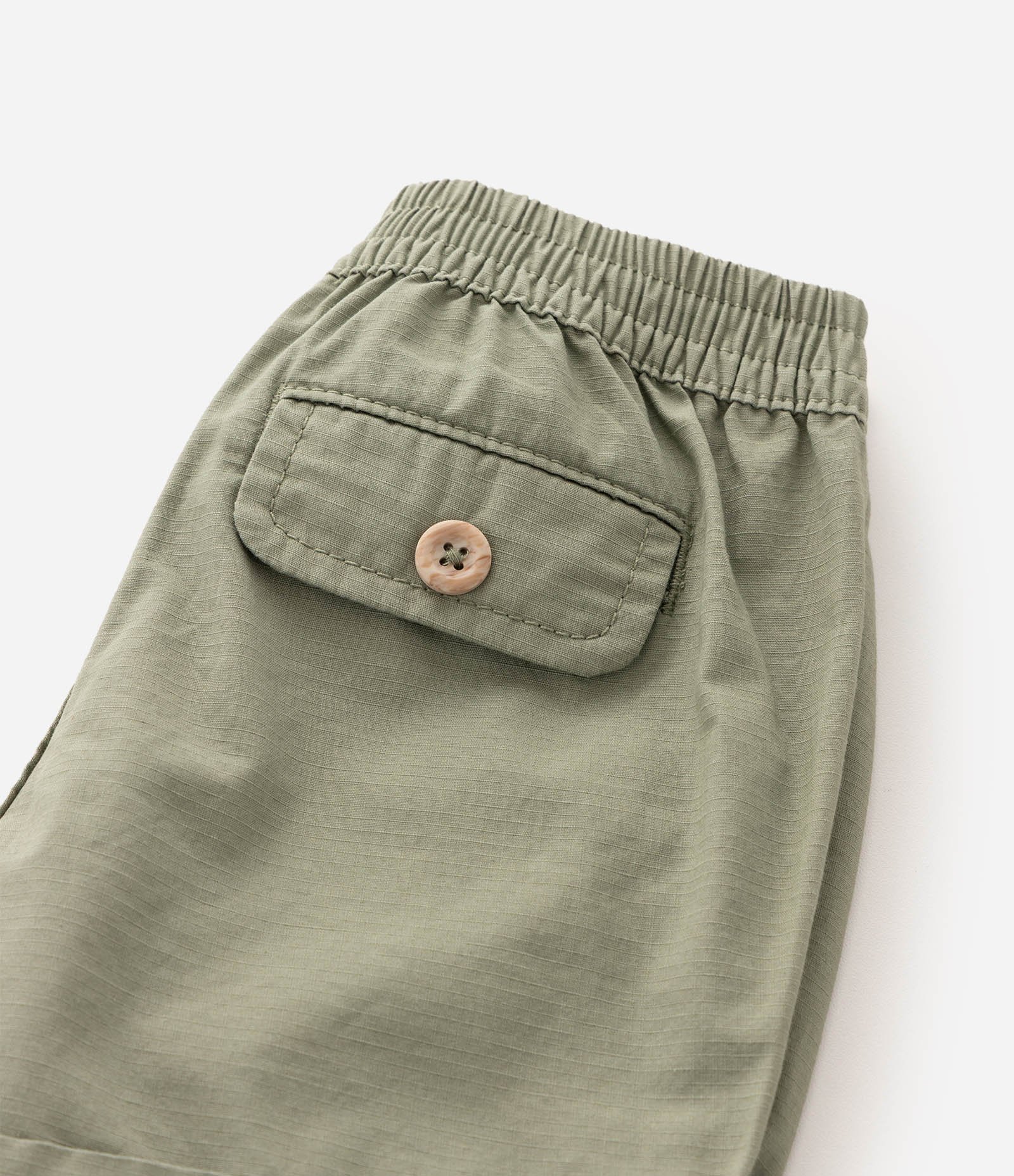 Shorts Bebê Em Sarja Cós Com Elástico - Tam 0 a 18 Meses Verde 5