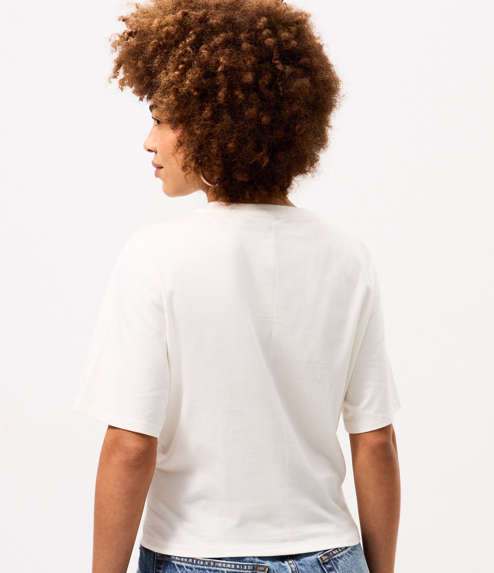 Blusa em Algodão com Aplicação de Pedrinhas nos Ombros Branco 4