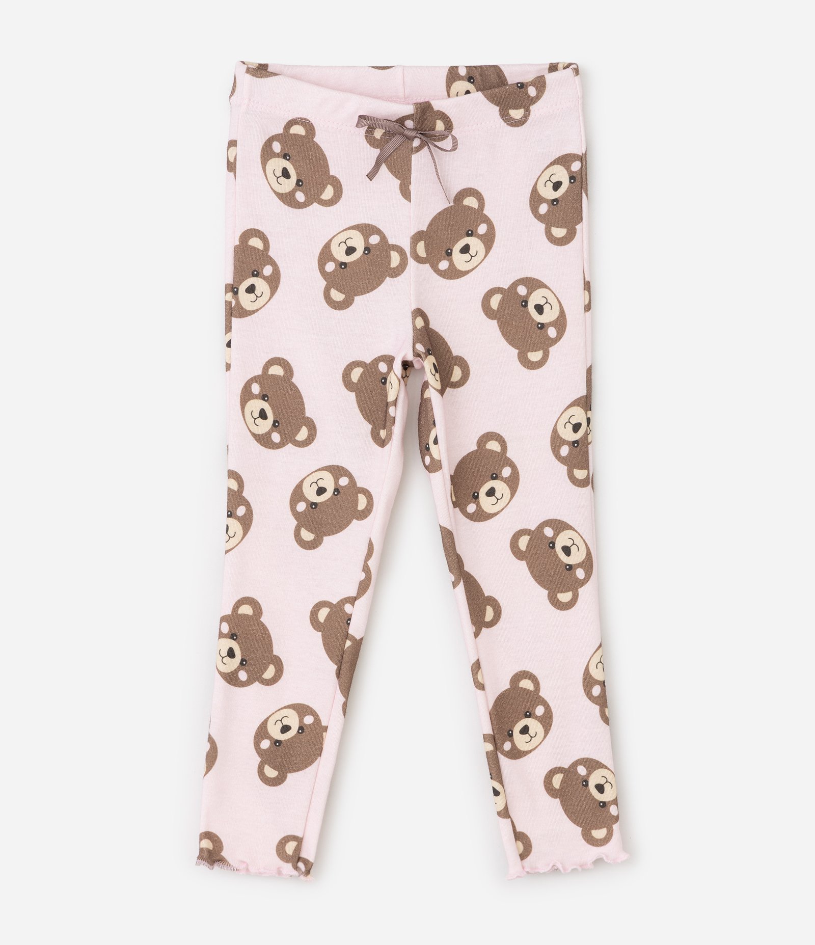 Pijama Infantil Longo em Algodão com Bordado de Ursinho - Tam 1 a 6 anos Marrom/Rosa 6
