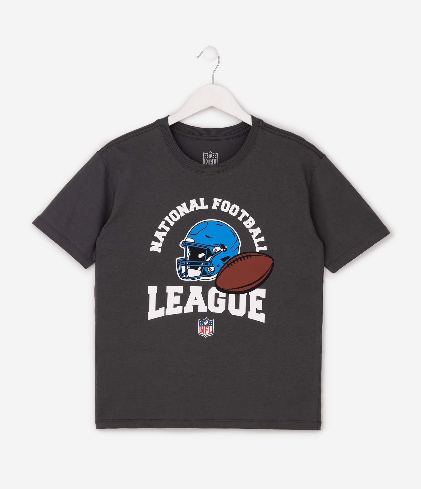 Camiseta NFL com Estampa de Capacete - Tam 5 a 14 Anos Cinza 2