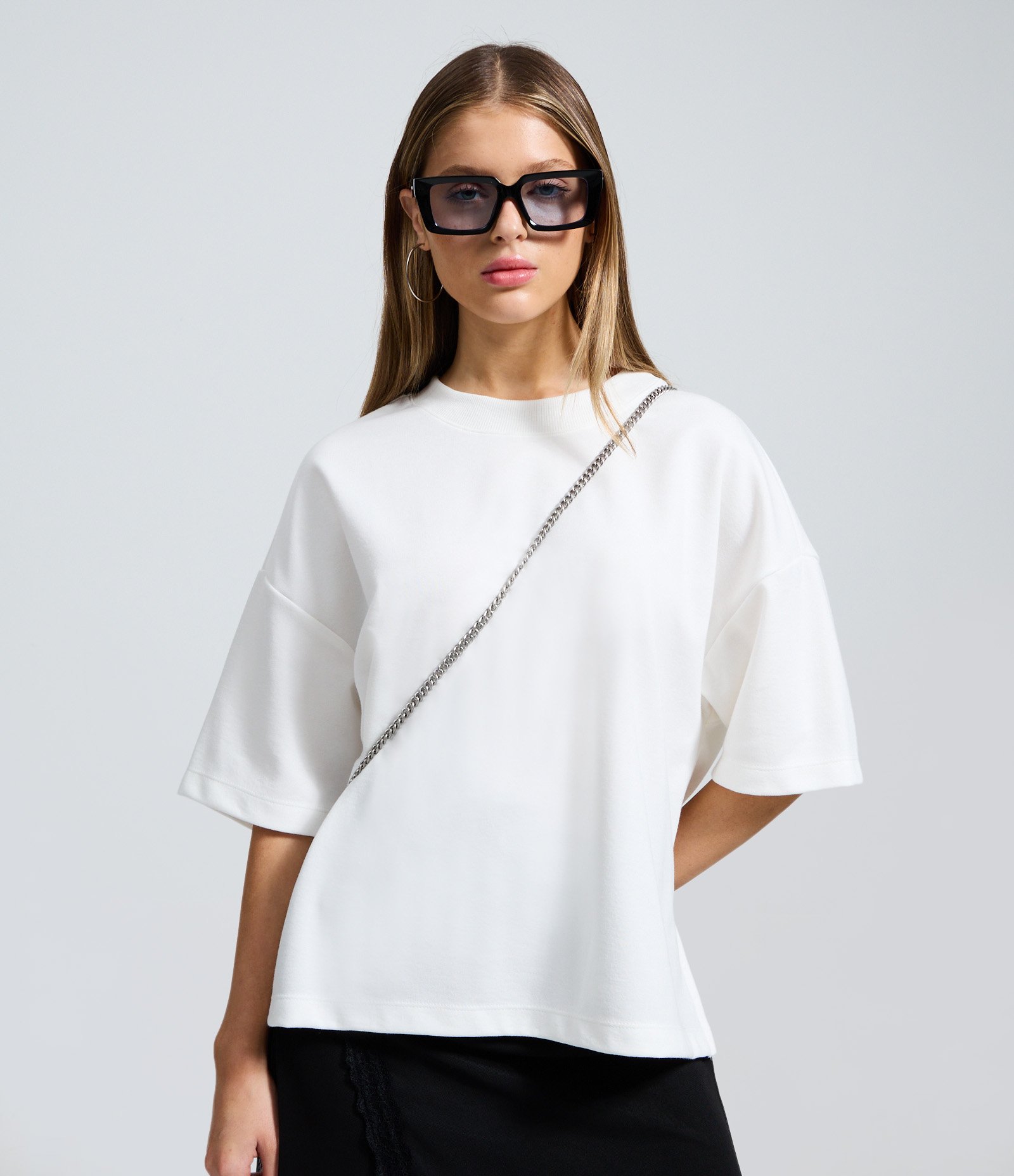 Camiseta Over Malhão com Manga Curta Branco 1