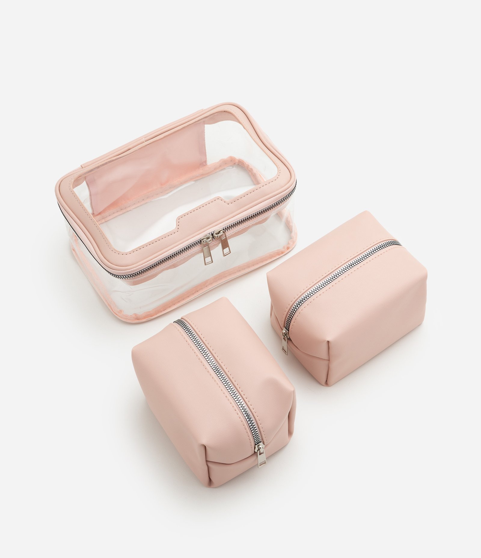Kit 03 Necessaires com Texturas Variadas Rosa 4