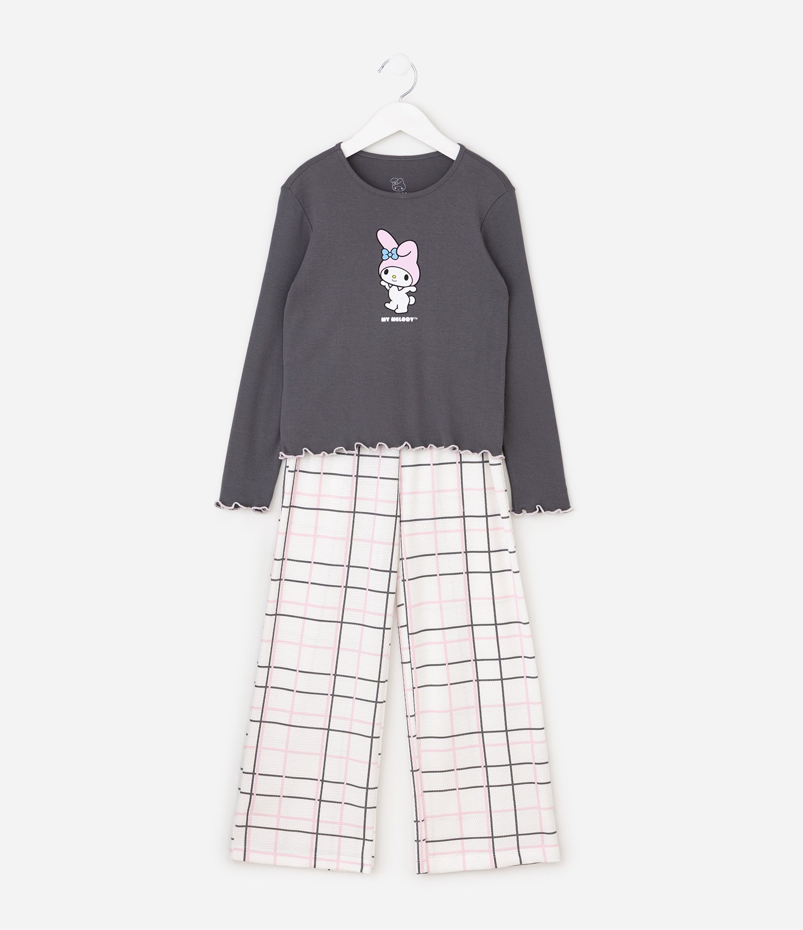 Pijama Infantil com Estampa My Melody – Tam 5 a 14 Anos Cinza/Branco 2