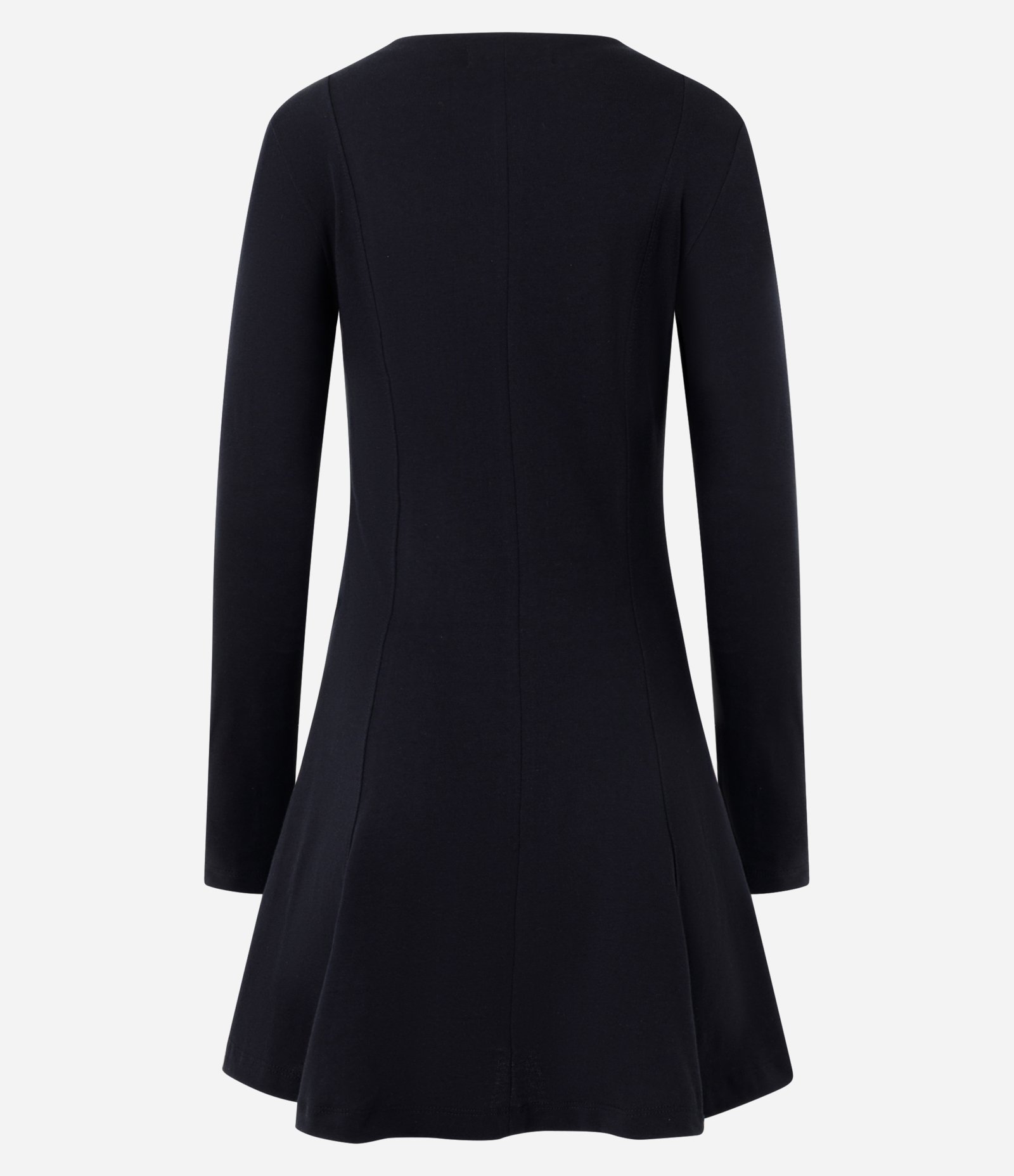 Vestido Curto em Ponto Roma Manga Longa Preto 2