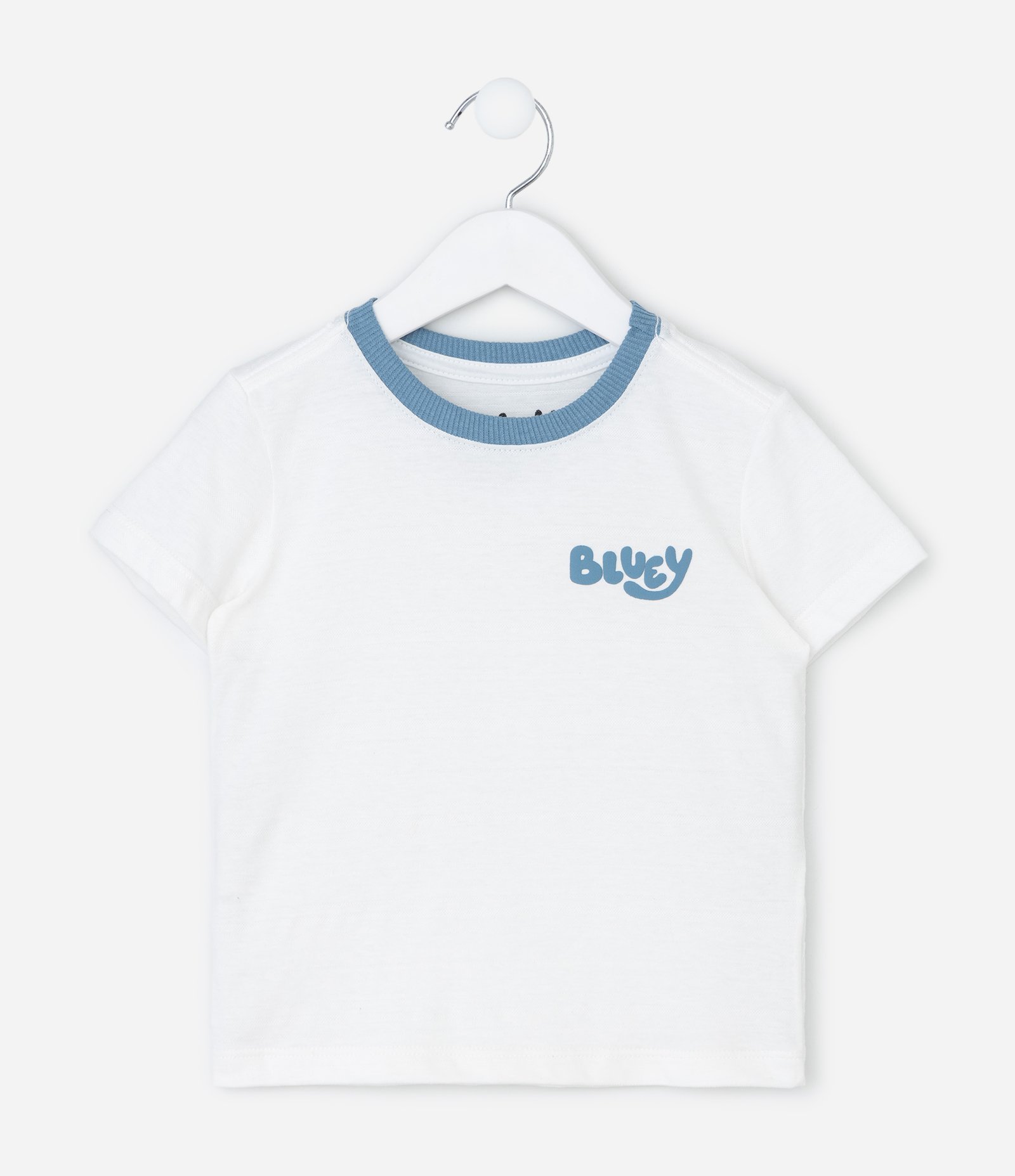 Conjunto Infantil Bluey com Camiseta e Bermuda – Tam 2 a 6 Anos Branco/Azul 3
