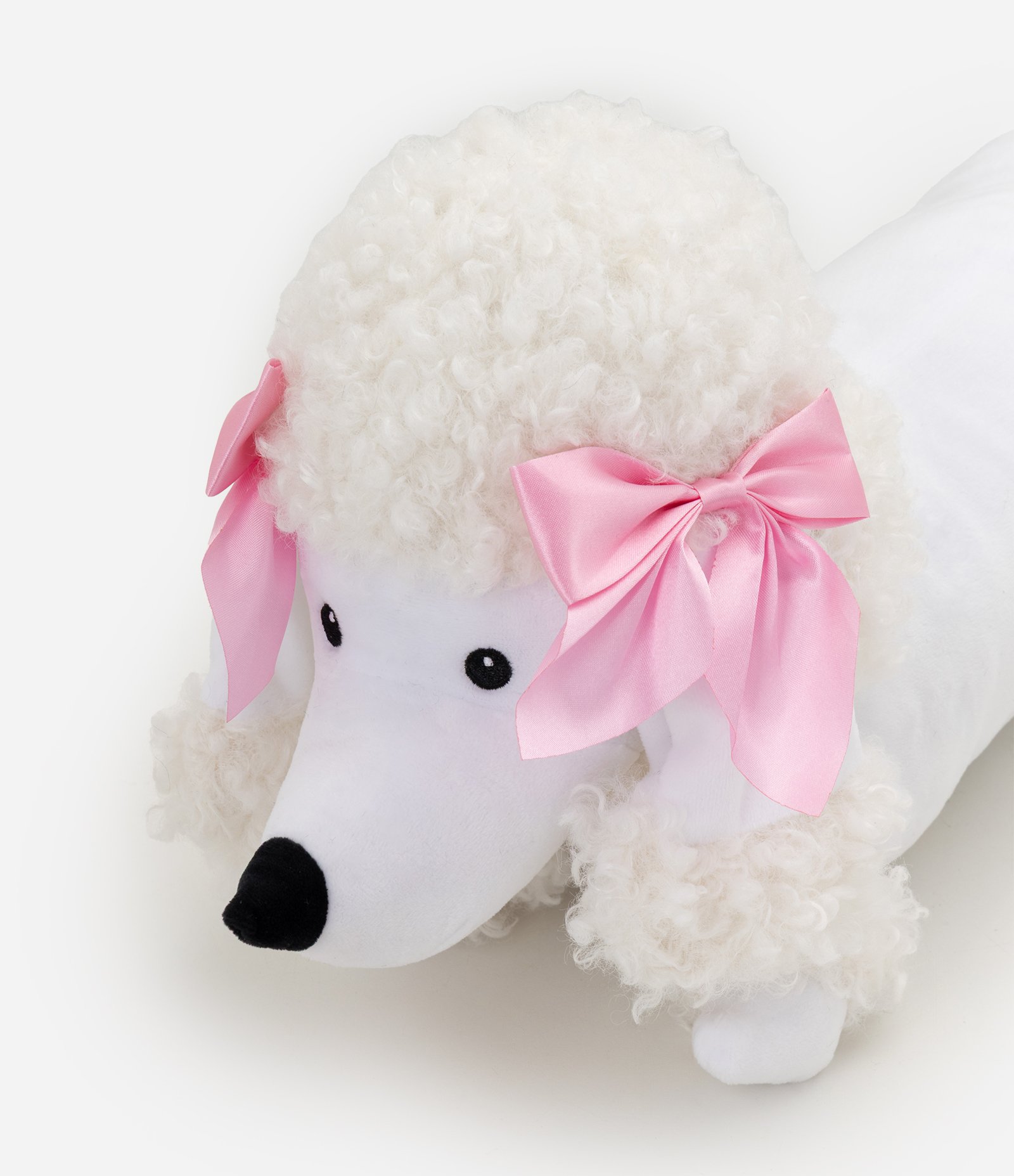 Almofada de Rolo com Formato de Poodle Branco 2