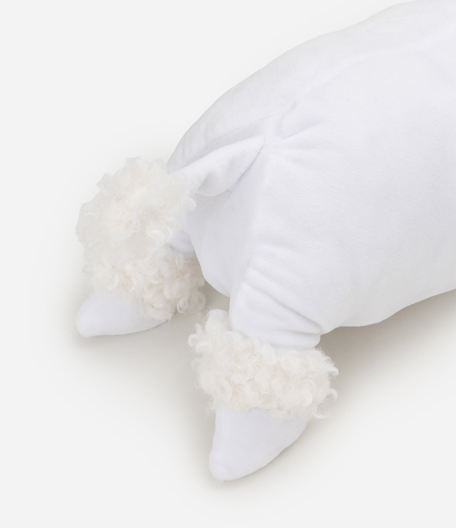 Almofada de Rolo com Formato de Poodle Branco 3