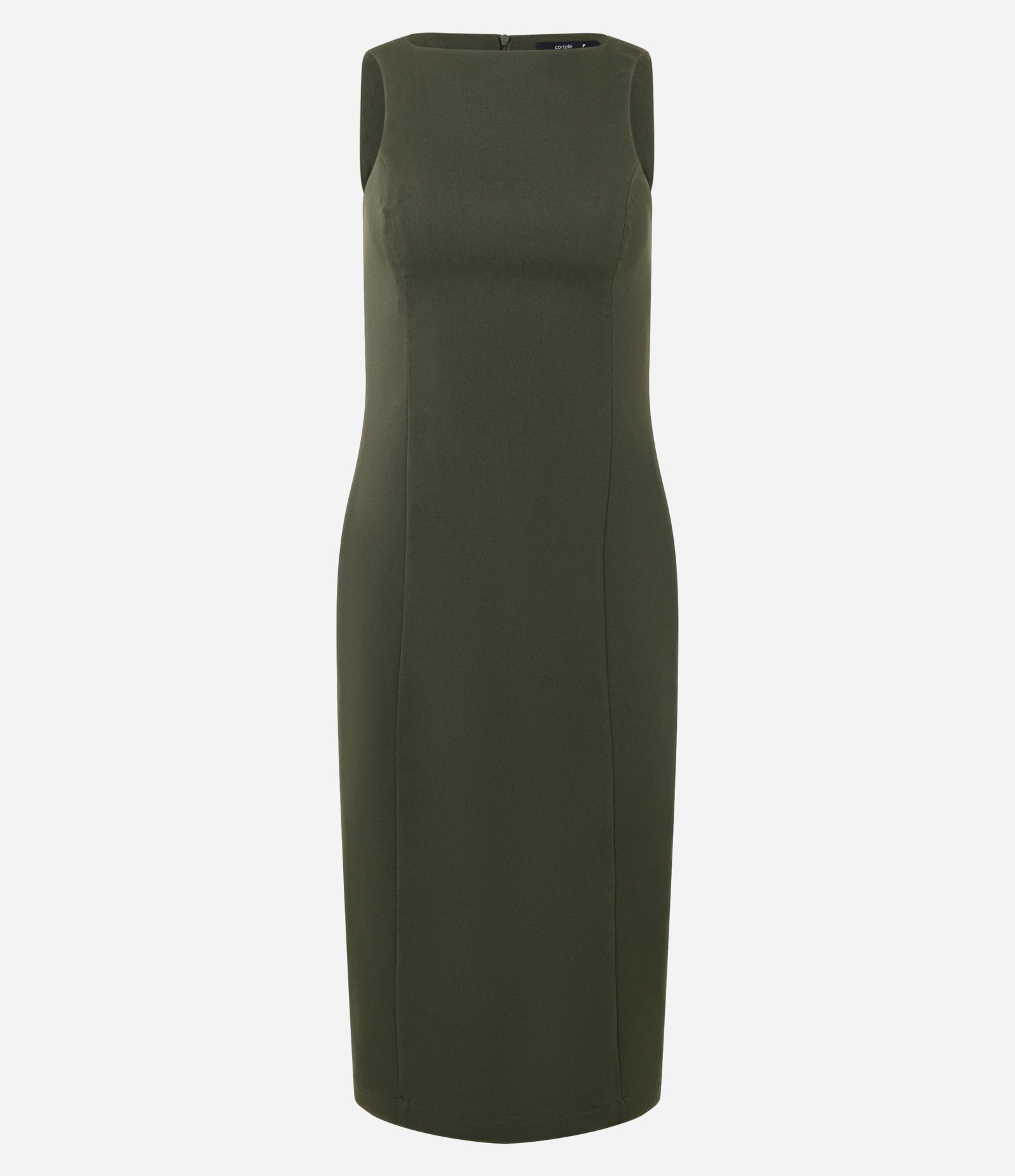 Vestido Midi em Bengaline com Fenda Traseira Verde 1