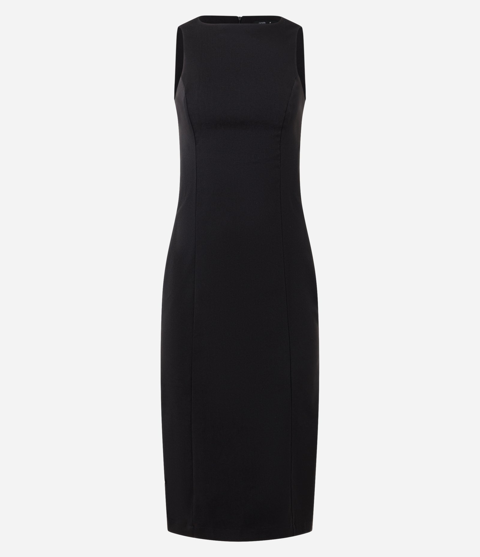 Vestido Midi em Bengaline com Fenda Traseira Preto 1