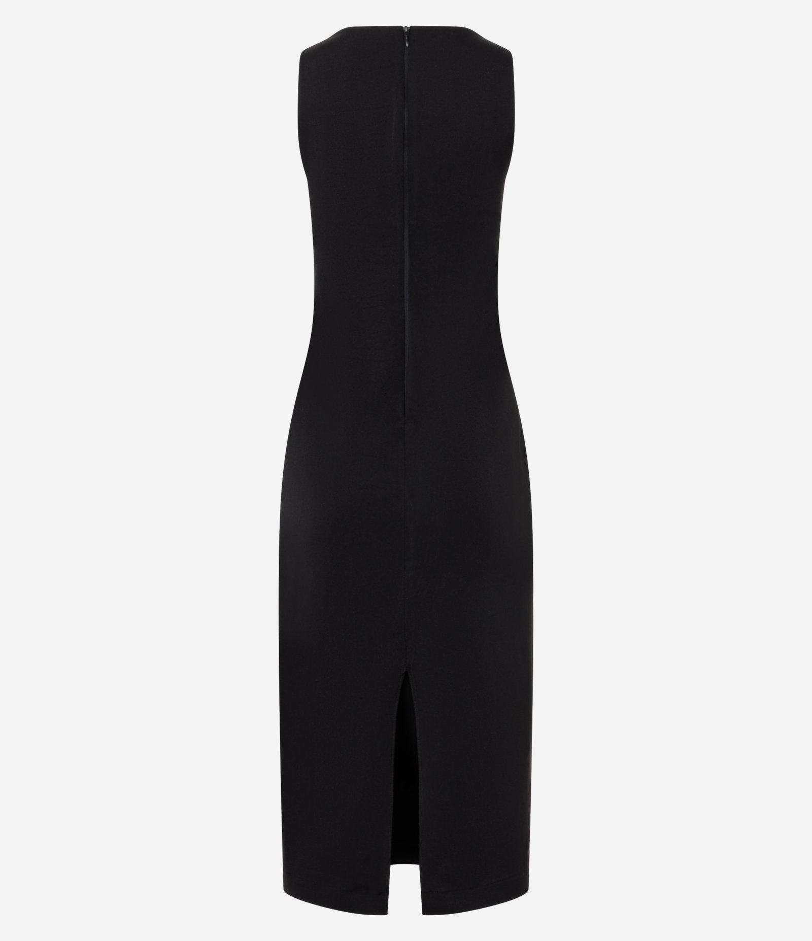 Vestido Midi em Bengaline com Fenda Traseira Preto 2