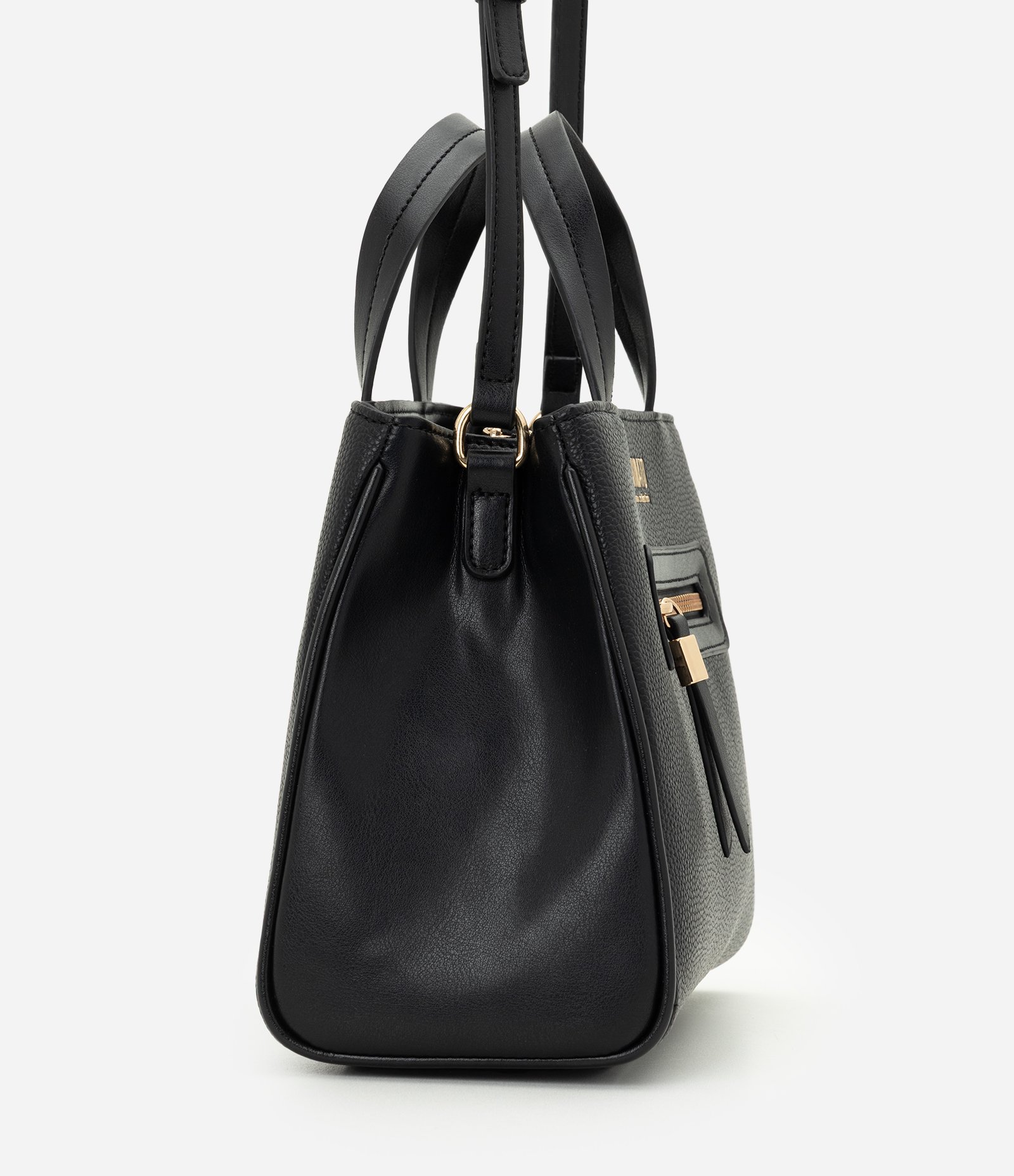 Bolsa Satchel Média em PU com Alça Longa Preto 2