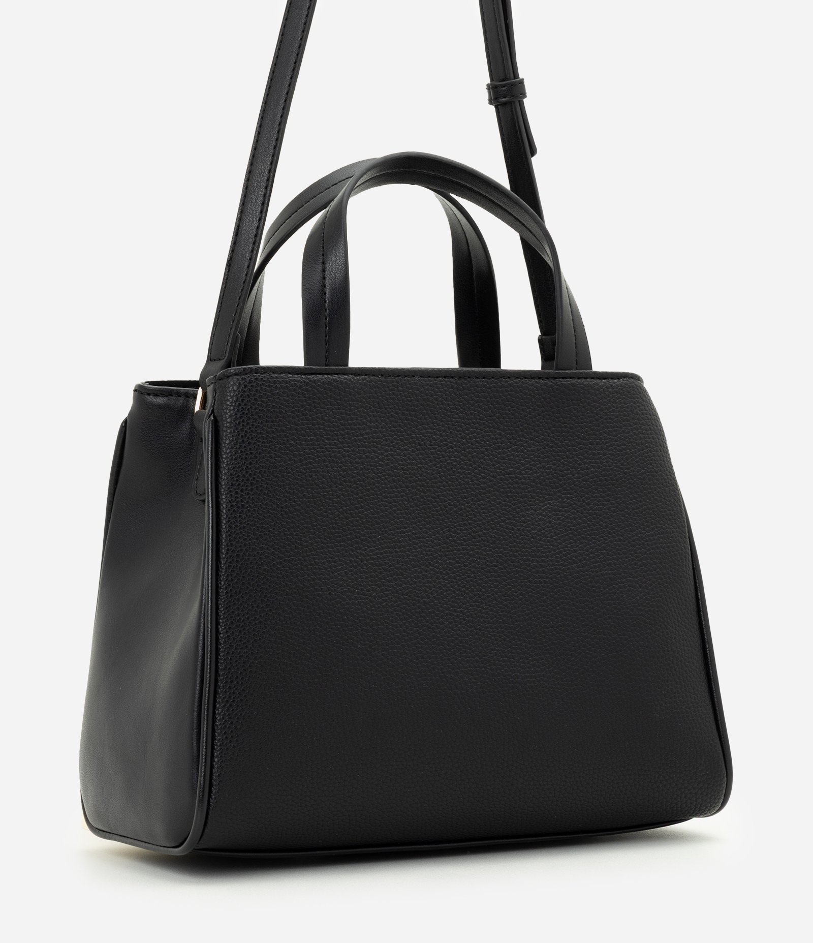 Bolsa Satchel Média em PU com Alça Longa Preto 3
