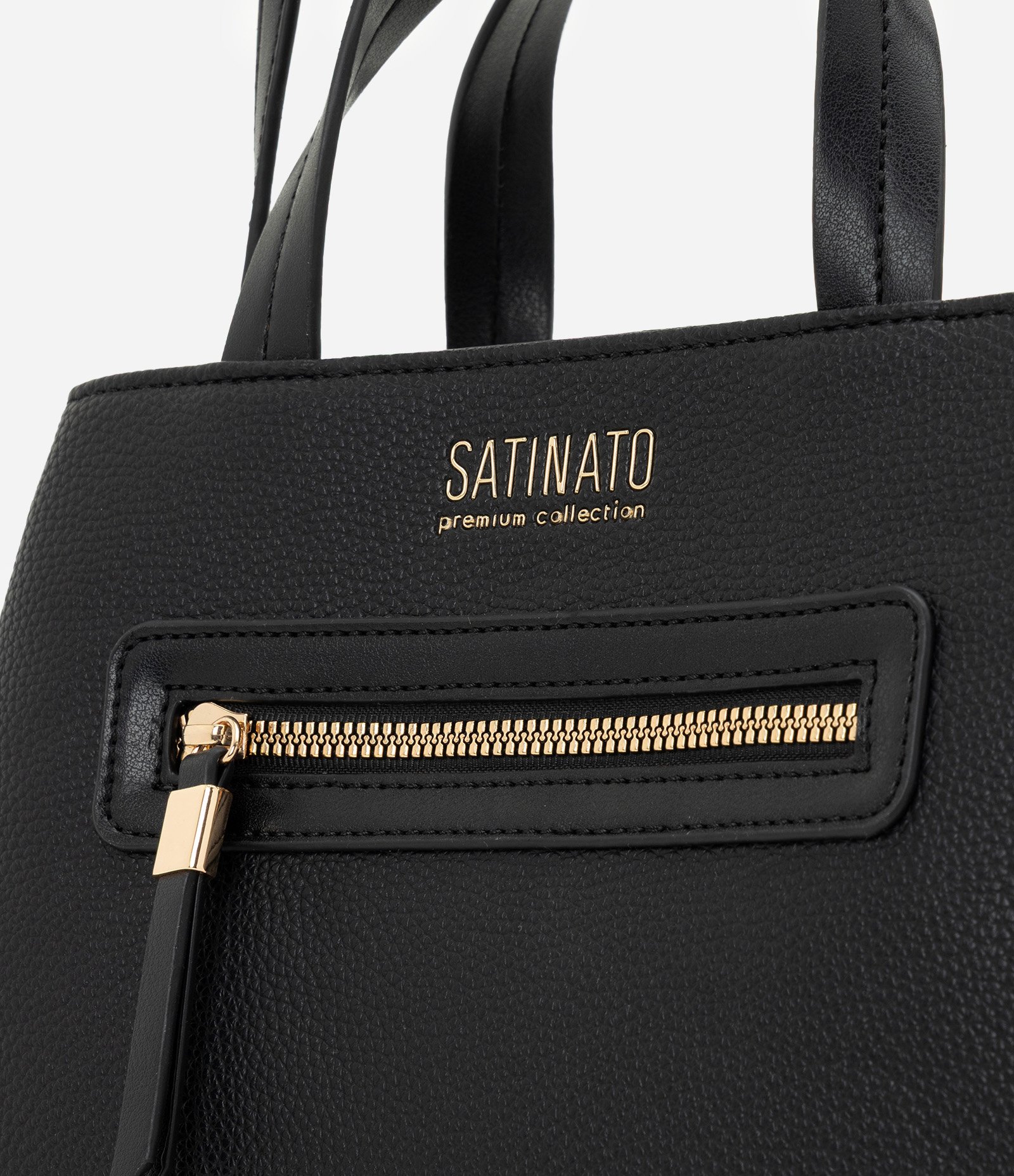 Bolsa Satchel Média em PU com Alça Longa Preto 4