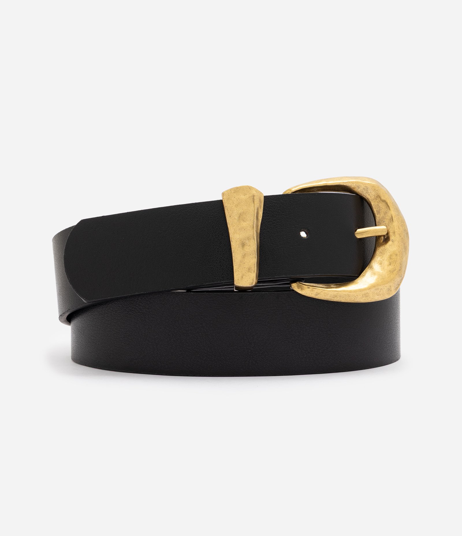 Cinto Médio em PU com Fivela Orgânica Preto 1
