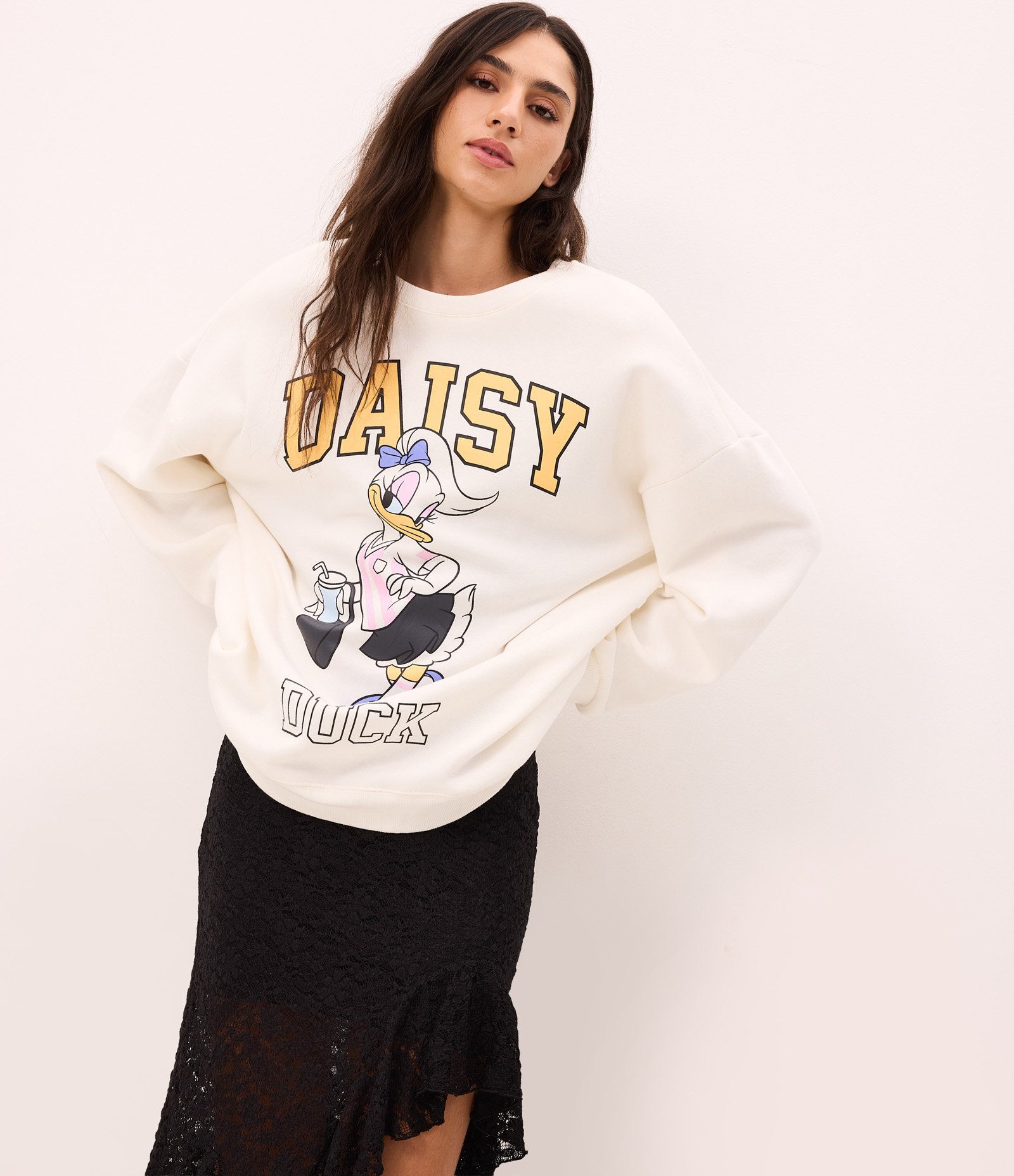 Moletom com Estampa Daisy Duck Branco 1