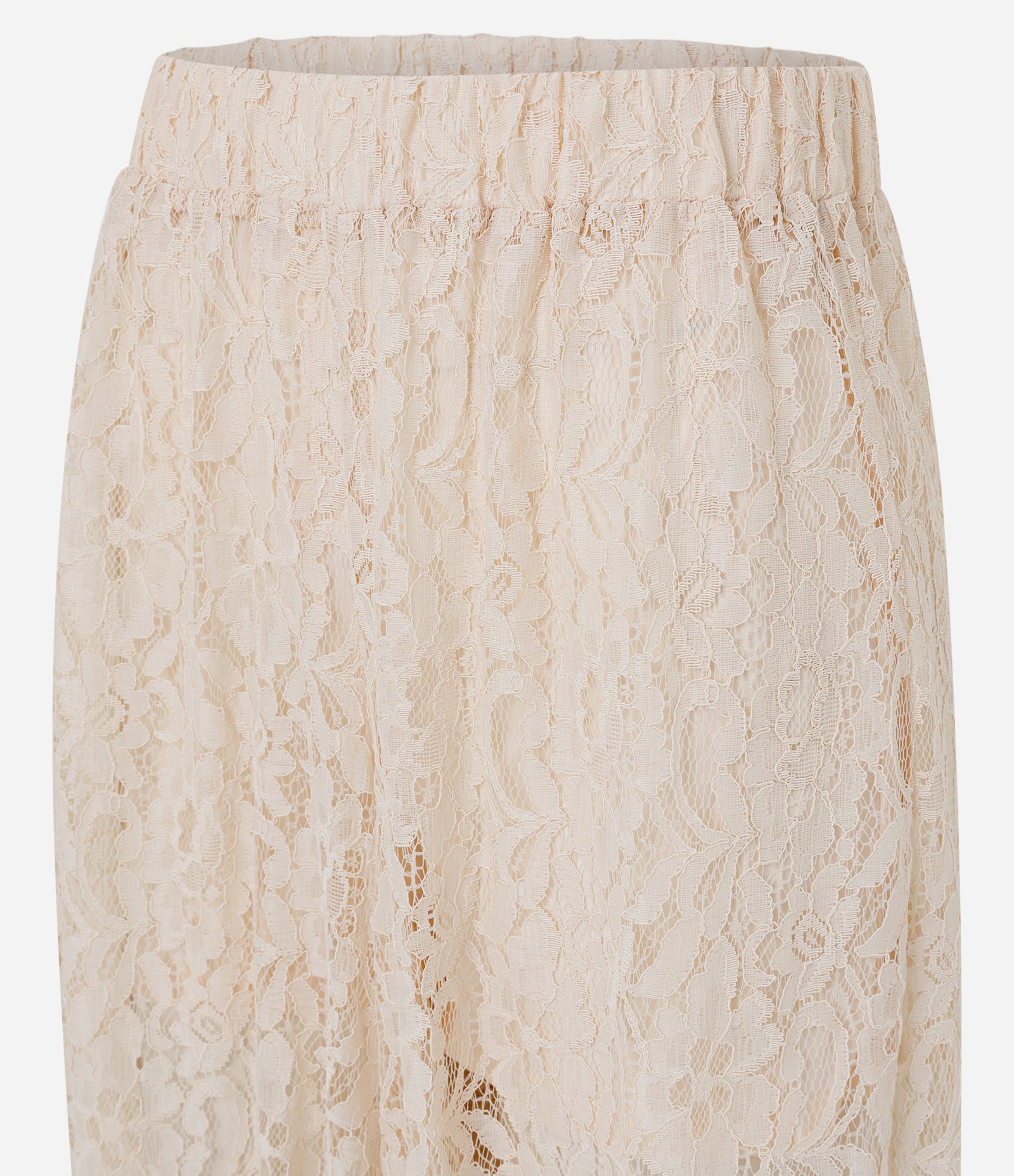 Calça Aladim em Renda Floral com Cós Elástico Bege 9