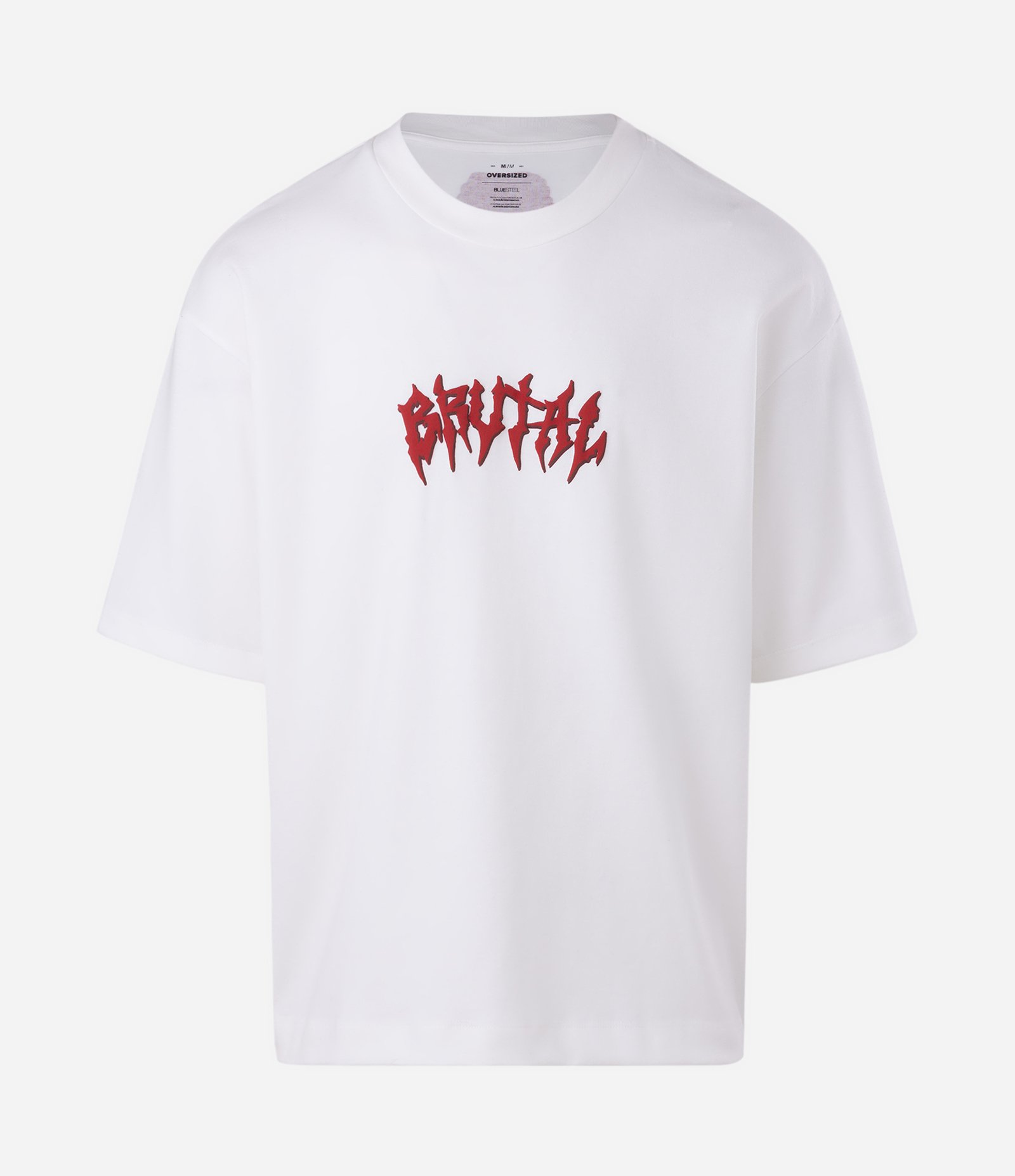 Camiseta Overboxy em Algodão com Estampa Lettering Brutal e Esqueleto Branco 5