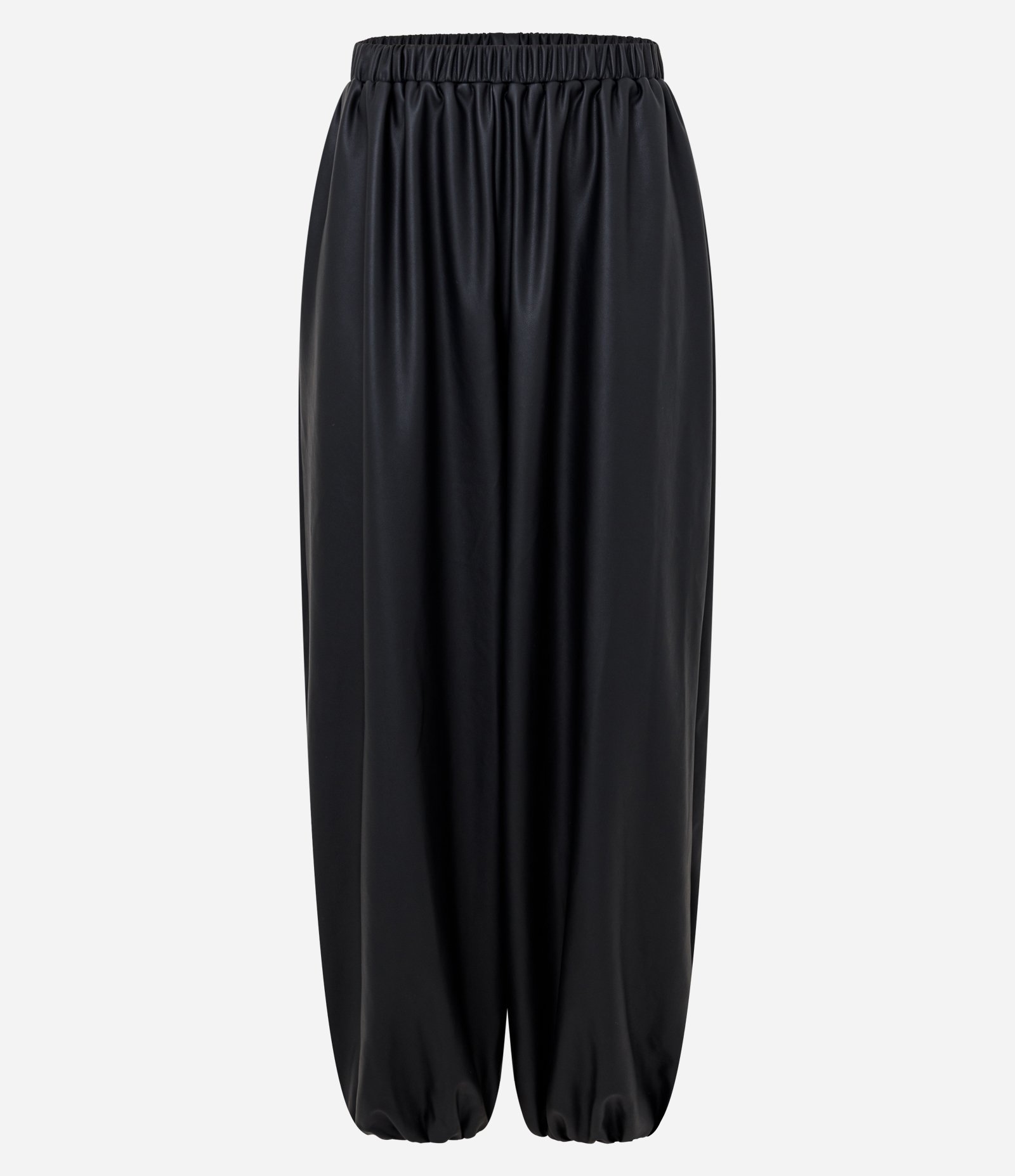 Calça Aladdin em PU com Barra Ajustada Preto 5