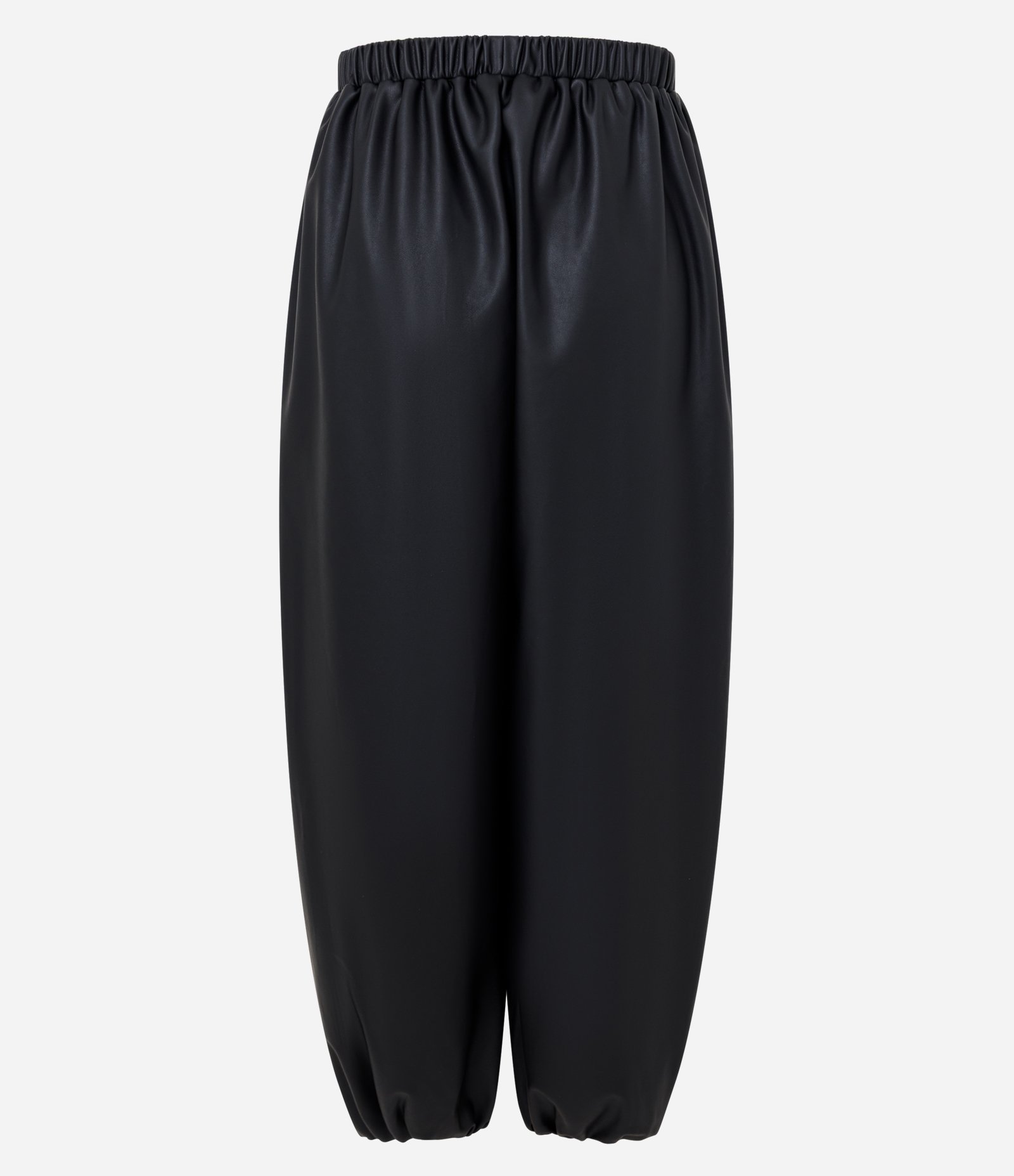 Calça Aladdin em PU com Barra Ajustada Preto 6