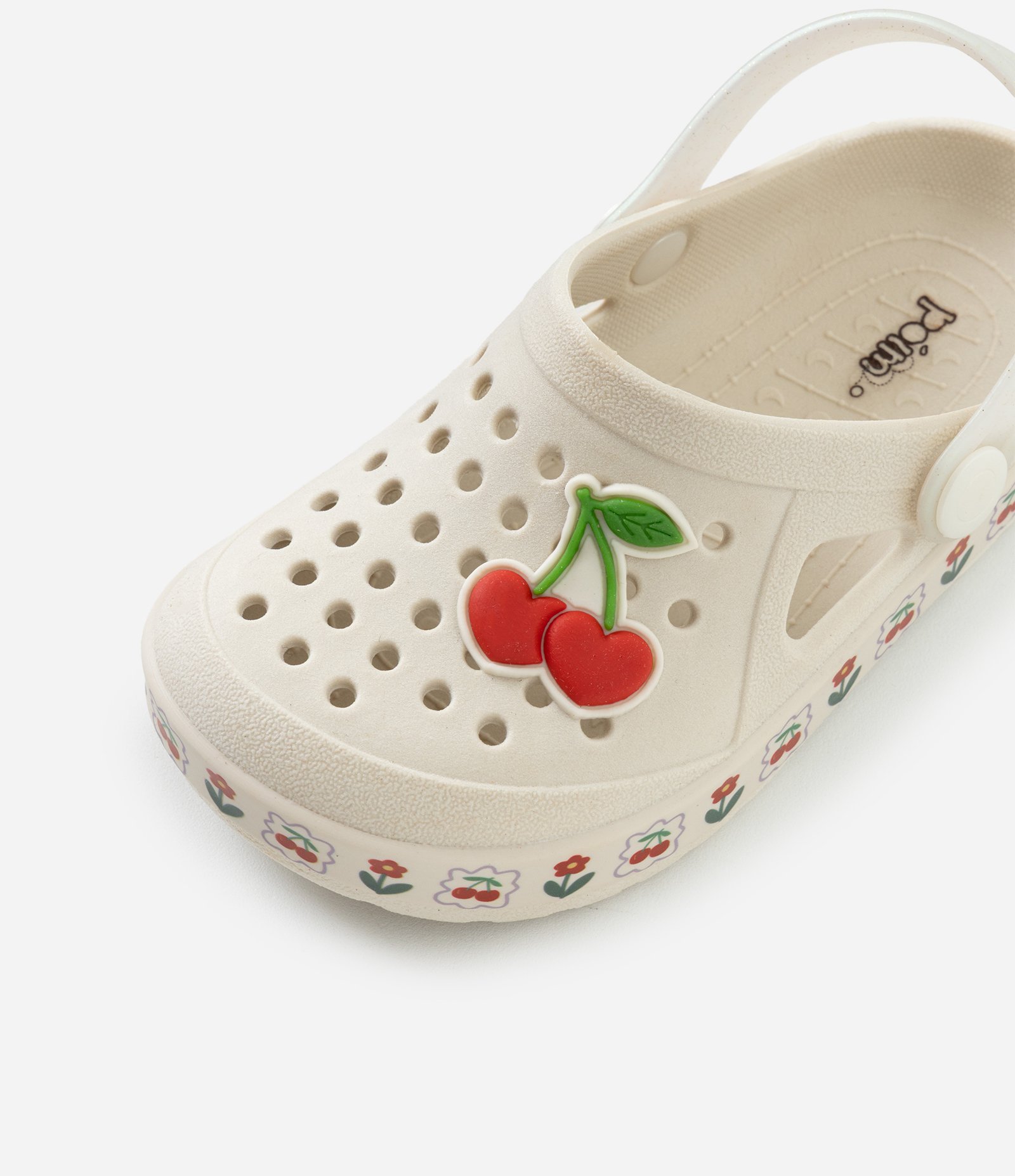 Sandália Babuche Infantil com Estampa Cereja – Tam 19 a 26 Off White 5