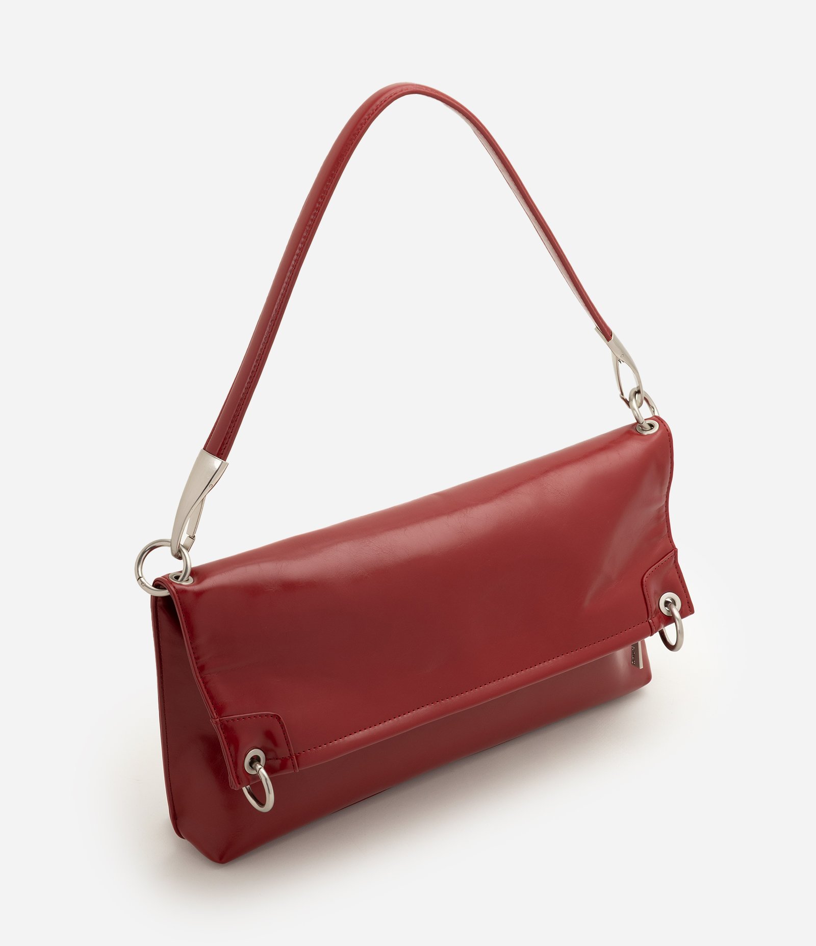 Bolsa Grande em PU com Alça Removível e Mosquetões Metálicos Vermelho 2