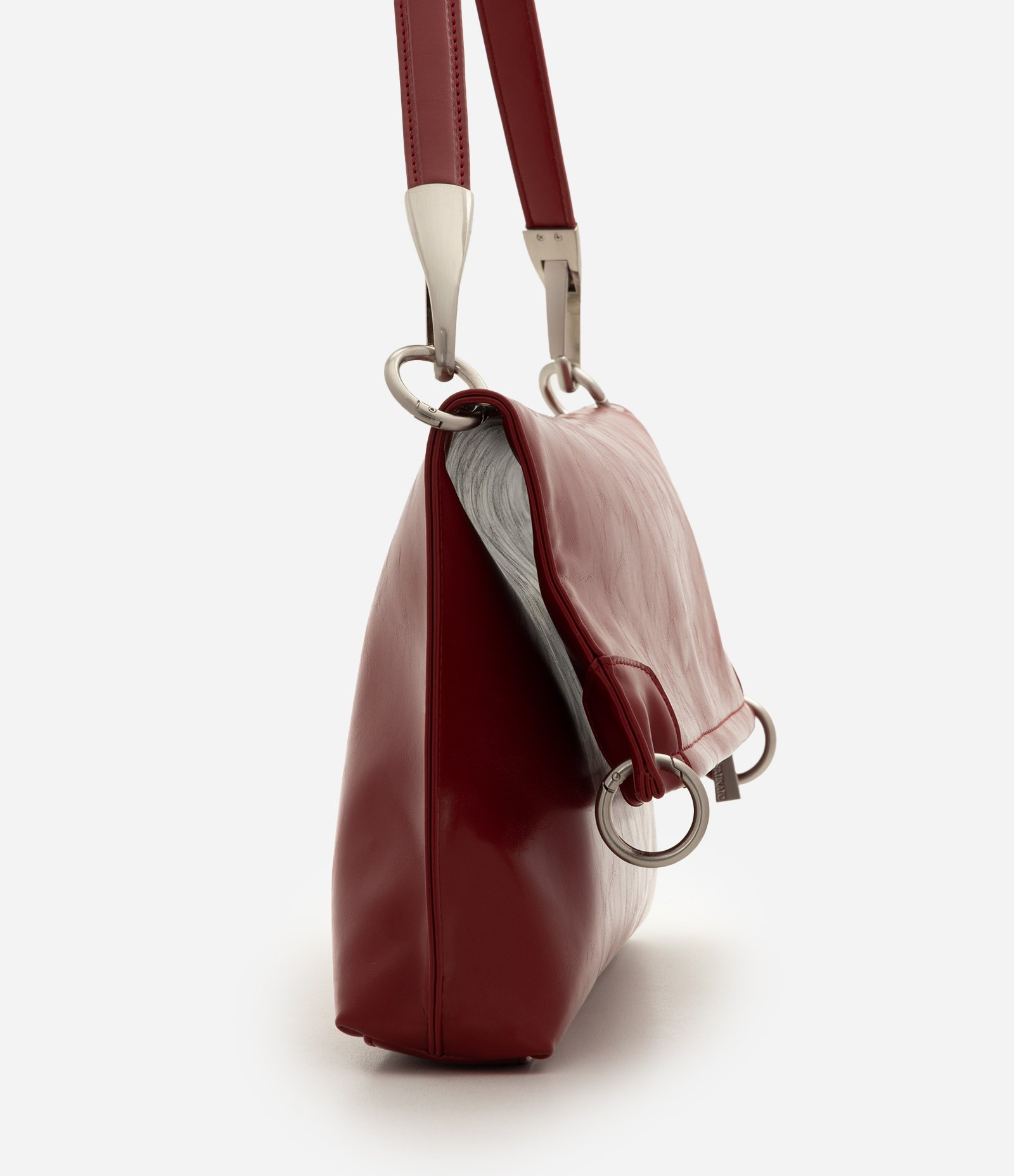Bolsa Grande em PU com Alça Removível e Mosquetões Metálicos Vermelho 3