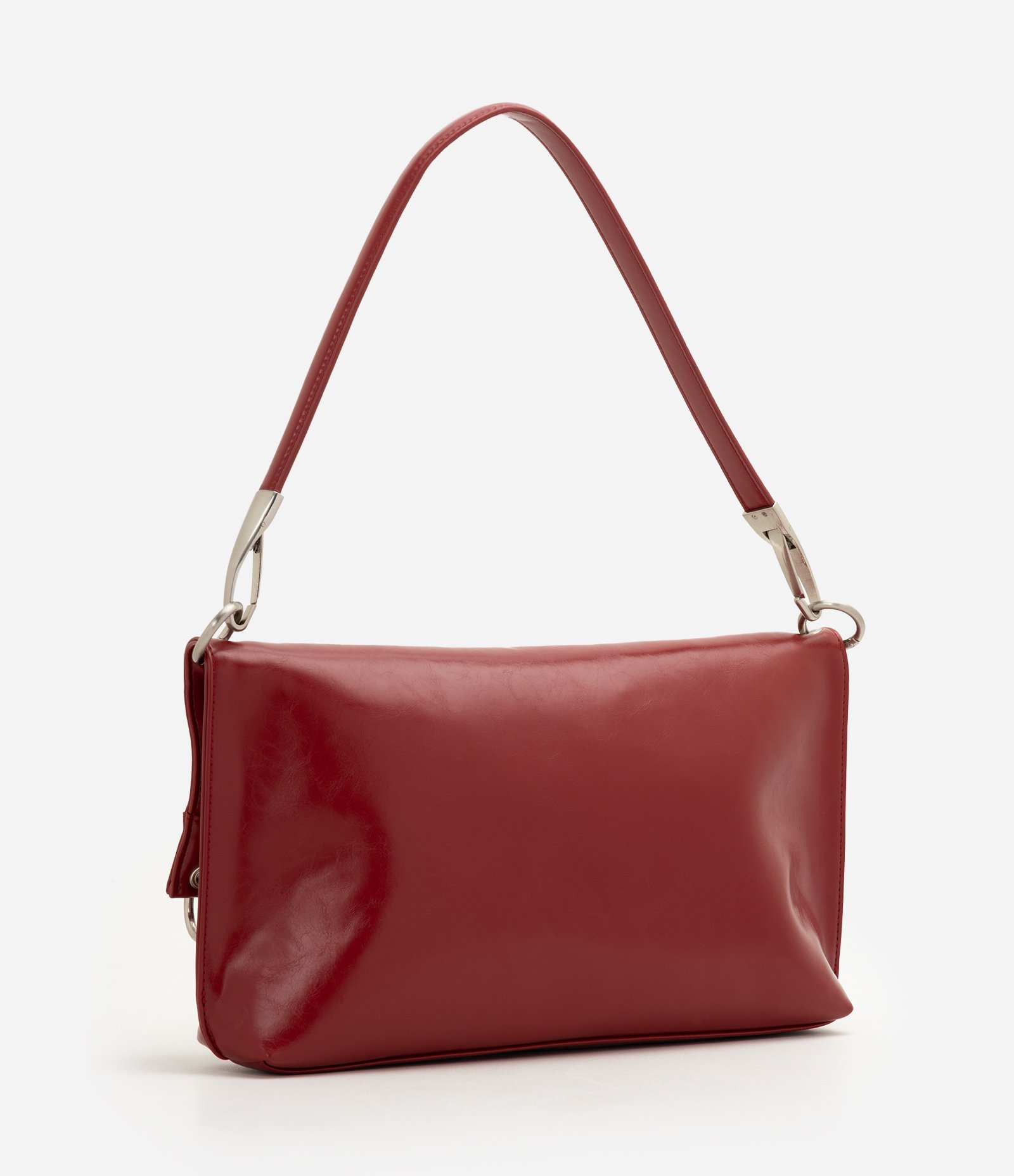 Bolsa Grande em PU com Alça Removível e Mosquetões Metálicos Vermelho 4