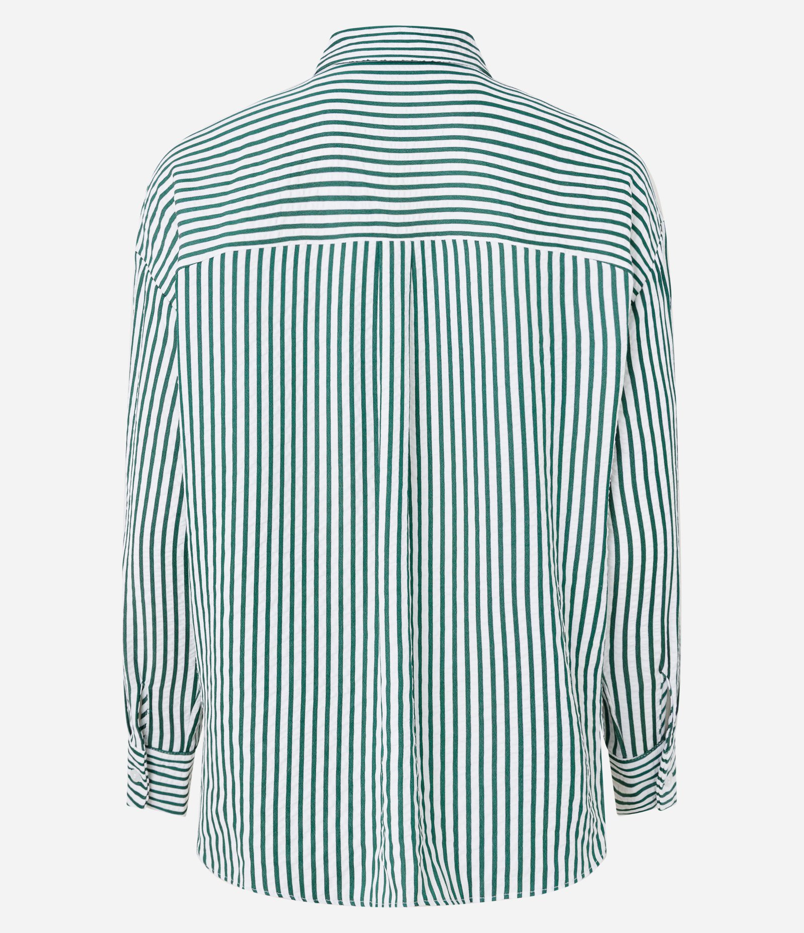 Camisa em Tricoline com Estampa Listrada Verde 3