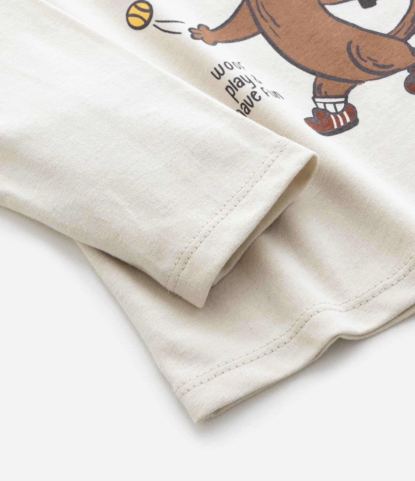 Camiseta Infantil com Estampa Cachorrinho Tenista Sports Day – Tam 1 a 5/6 Anos Bege Claro 4