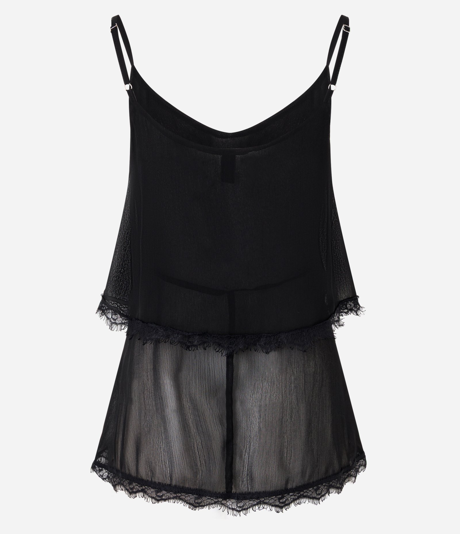 Blusa de Alcinha em Renda com Babados Preto 7