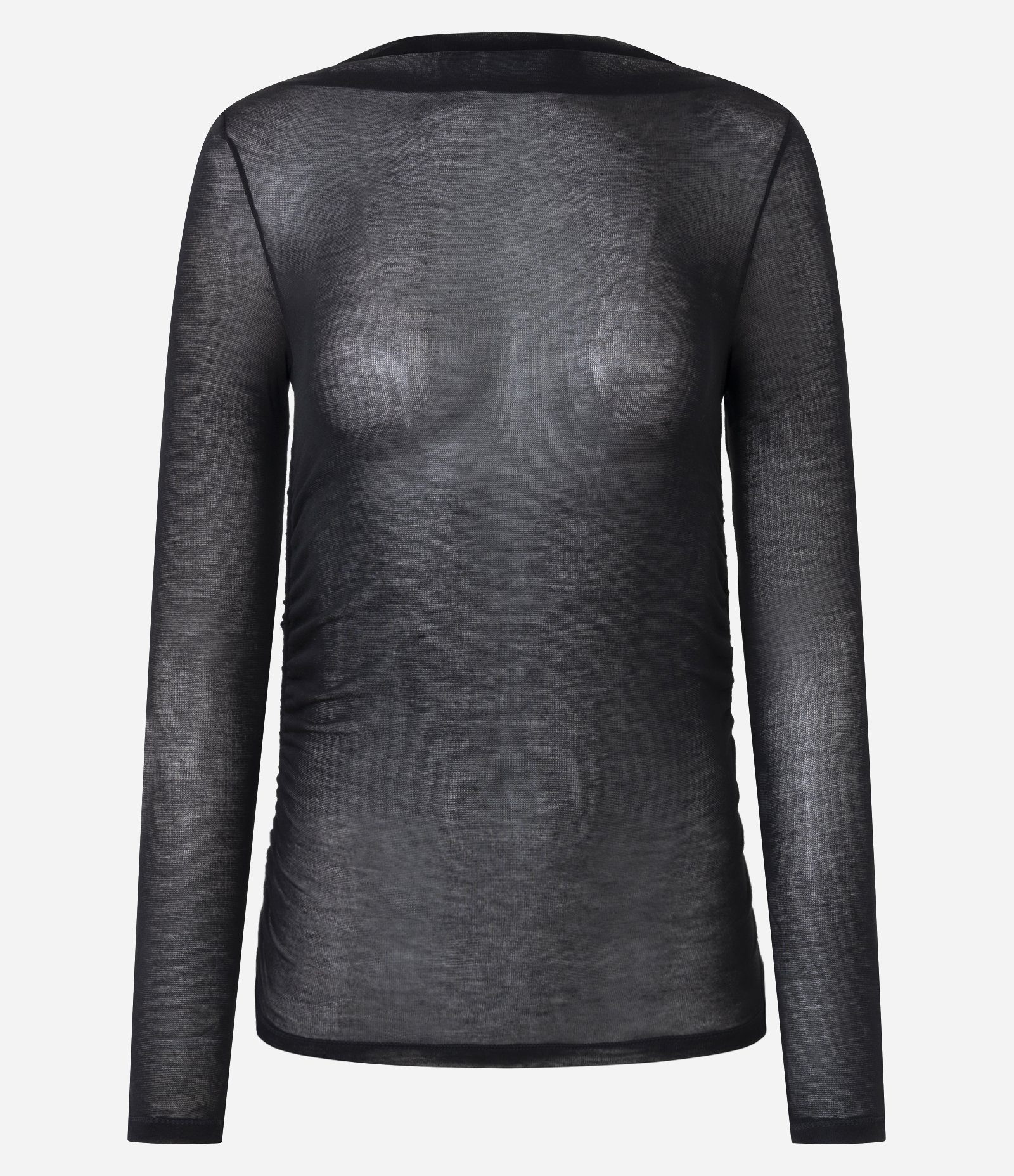 Blusa Manga Longa com Transparência Sutil Preto 5