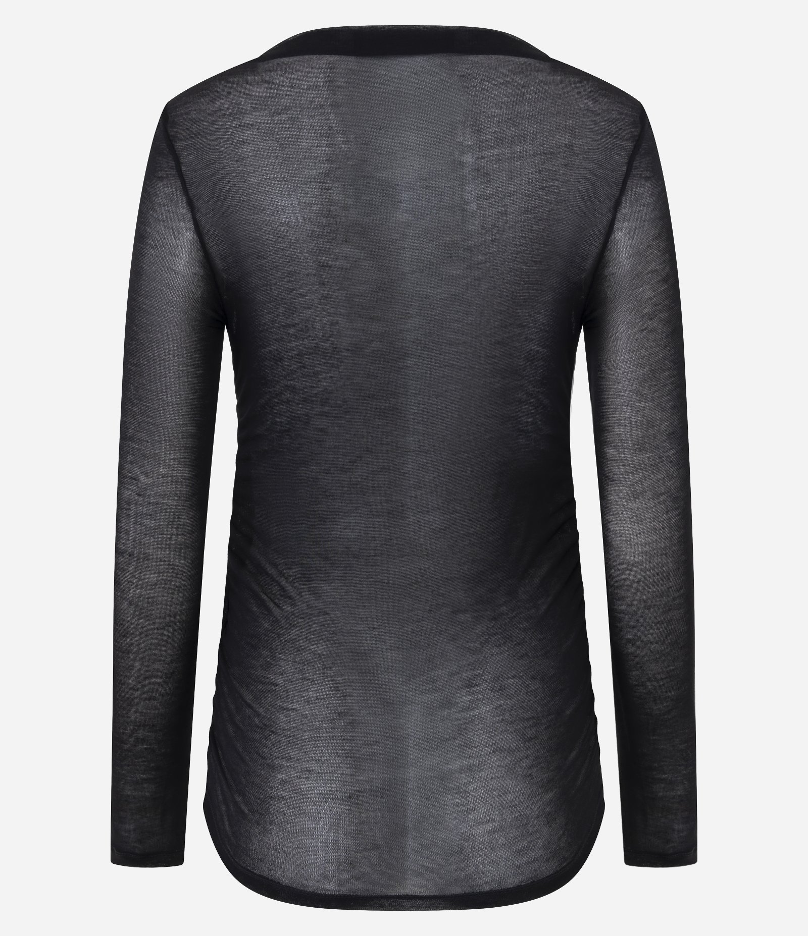 Blusa Manga Longa com Transparência Sutil Preto 7