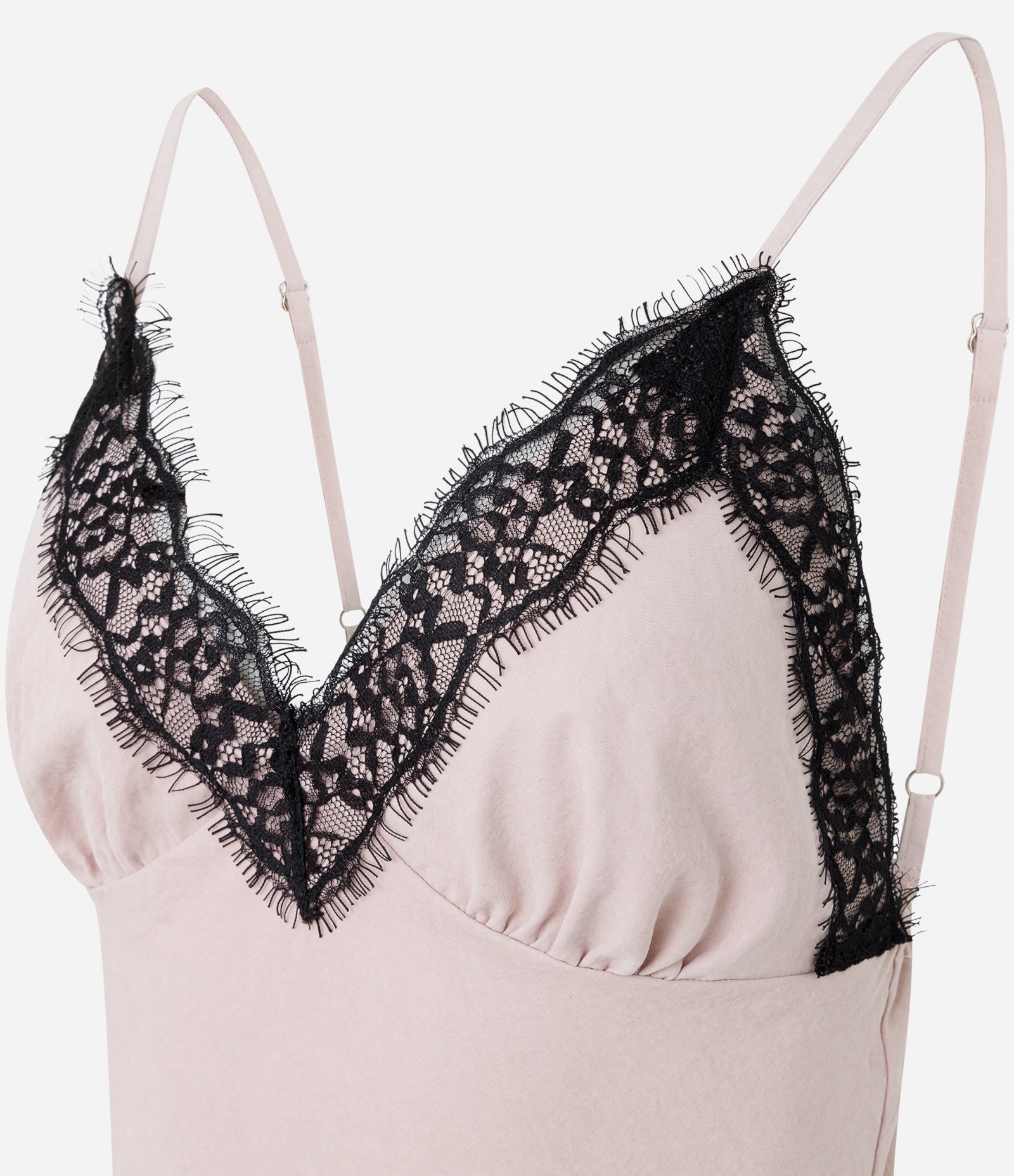 Vestido Slip com Barra Assimétrica e Detalhes em Renda Rosa 7