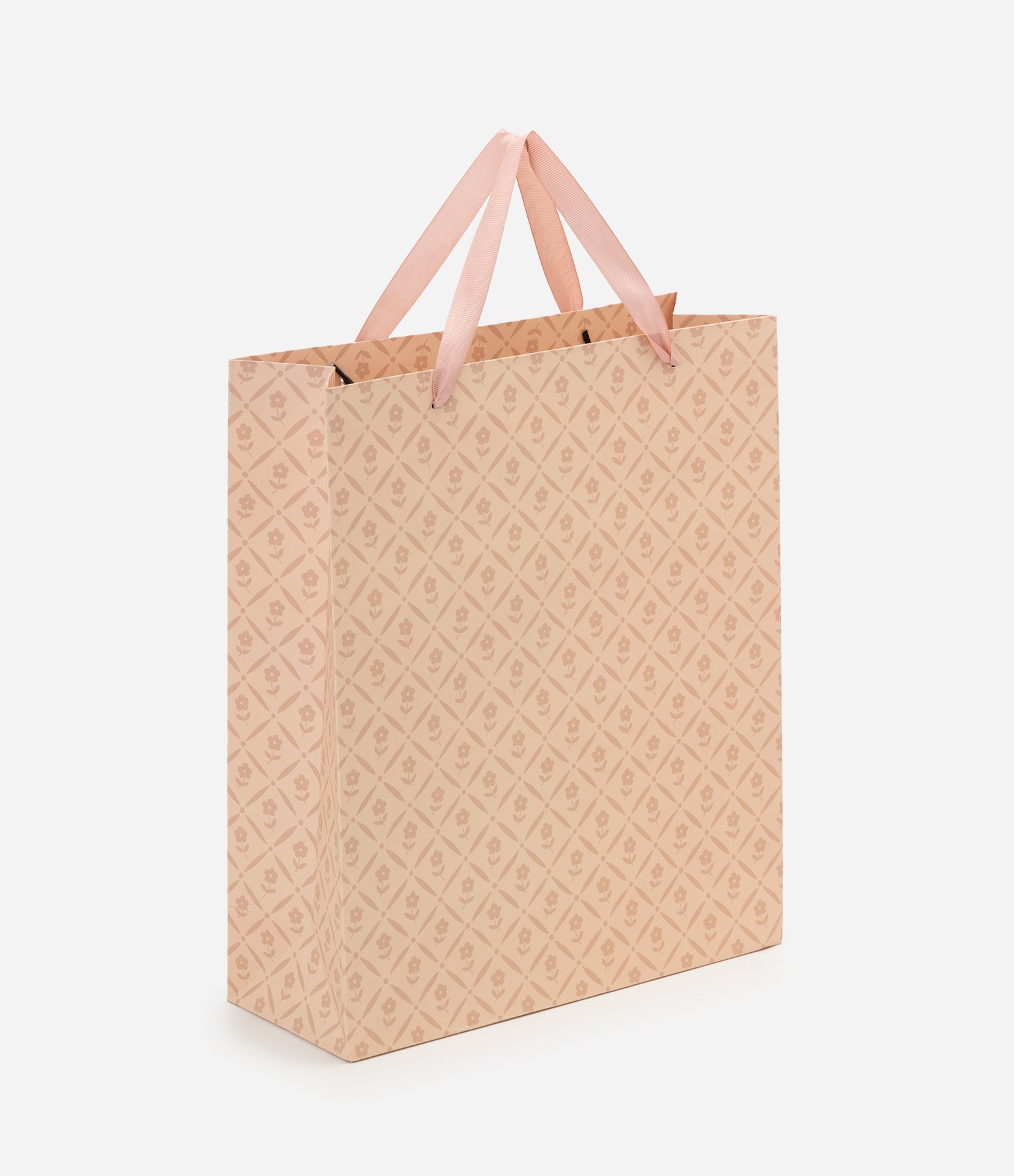 Embalagem para Presente Pequena em Papel com Estampa Floral Bege 1