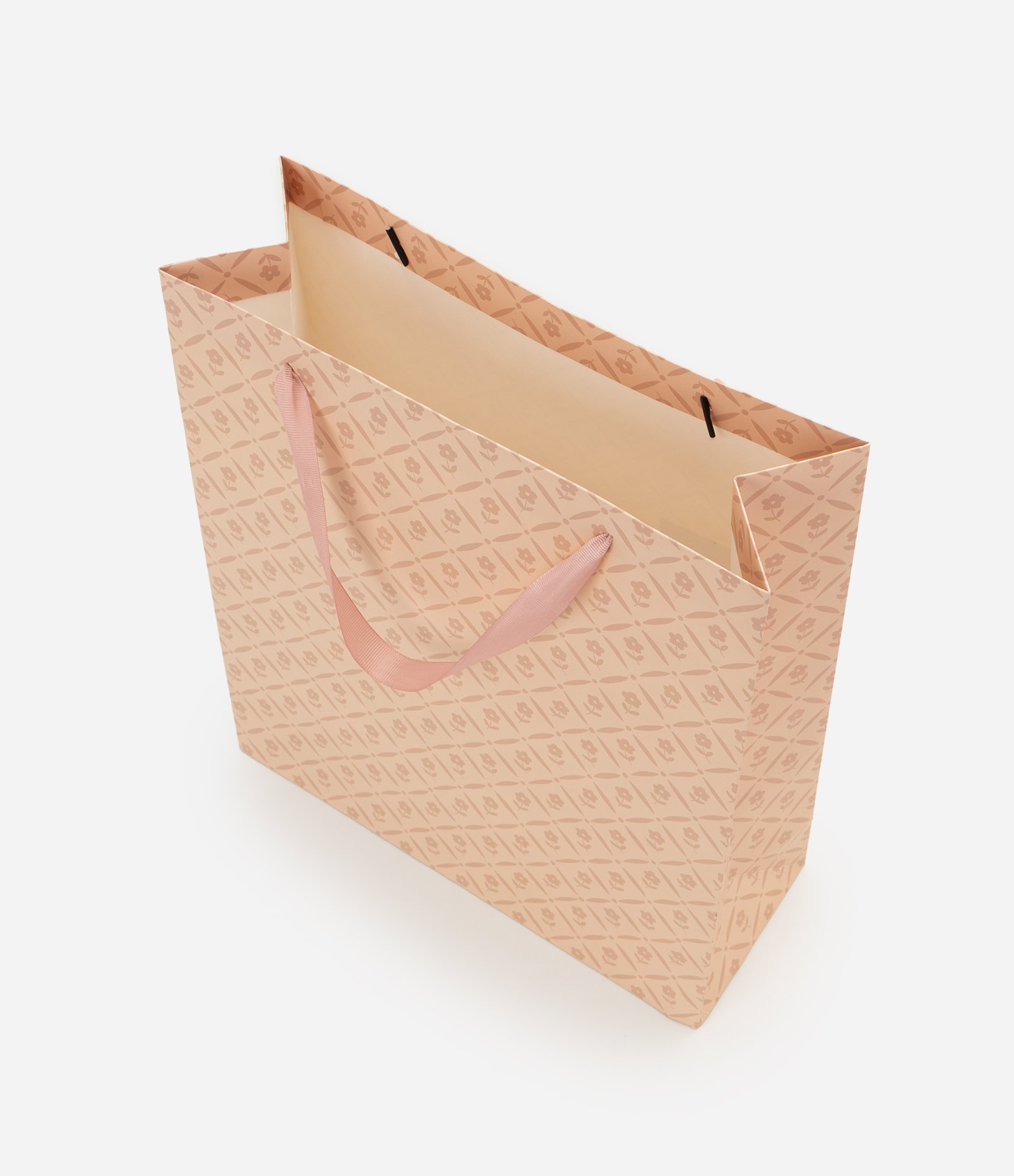 Embalagem para Presente Pequena em Papel com Estampa Floral Bege 2